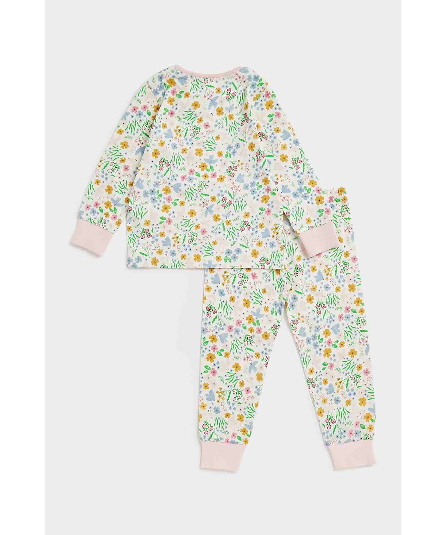 Mothercare Girls Floral Pyjama- Multicolor
