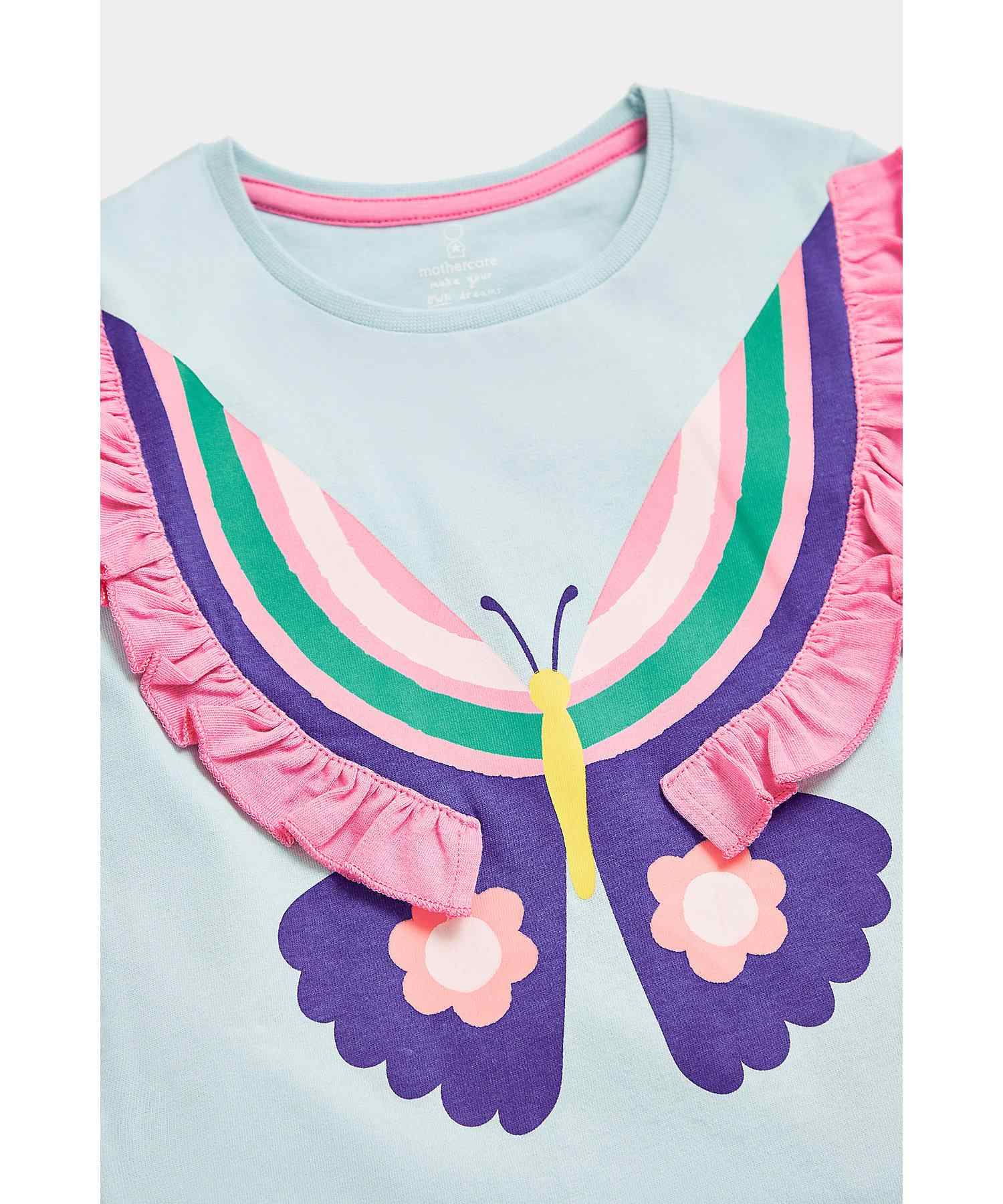 Mothercare Girls Tops and Bottoms Designed Pyjama - Pack of 2 - Multicolor