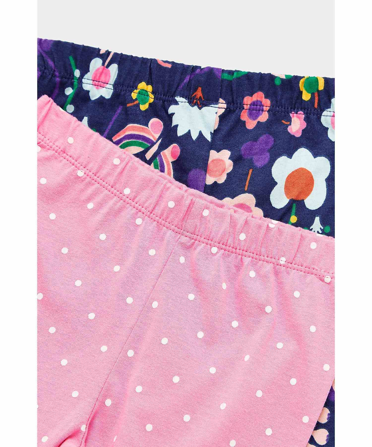 Mothercare Girls Tops and Bottoms Designed Pyjama - Pack of 2 - Multicolor