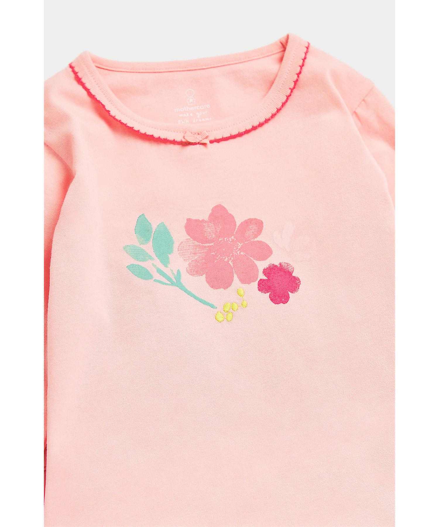 Mothercare Girls Wide Leg Trousers Pyjama - Pack of 2 - Pink
