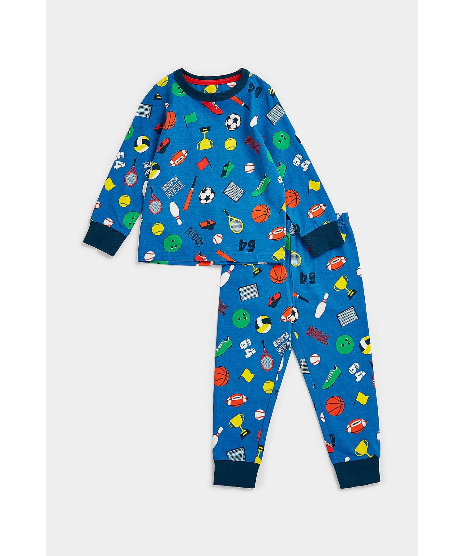 Mothercare | Boys Full Sleeves Pyjama Set Sporty All Over Print-Multicolor 0