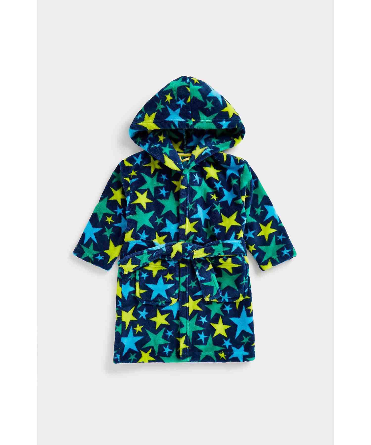 Mothercare Boys 100% Cotton Pockets Robe- Multicolor