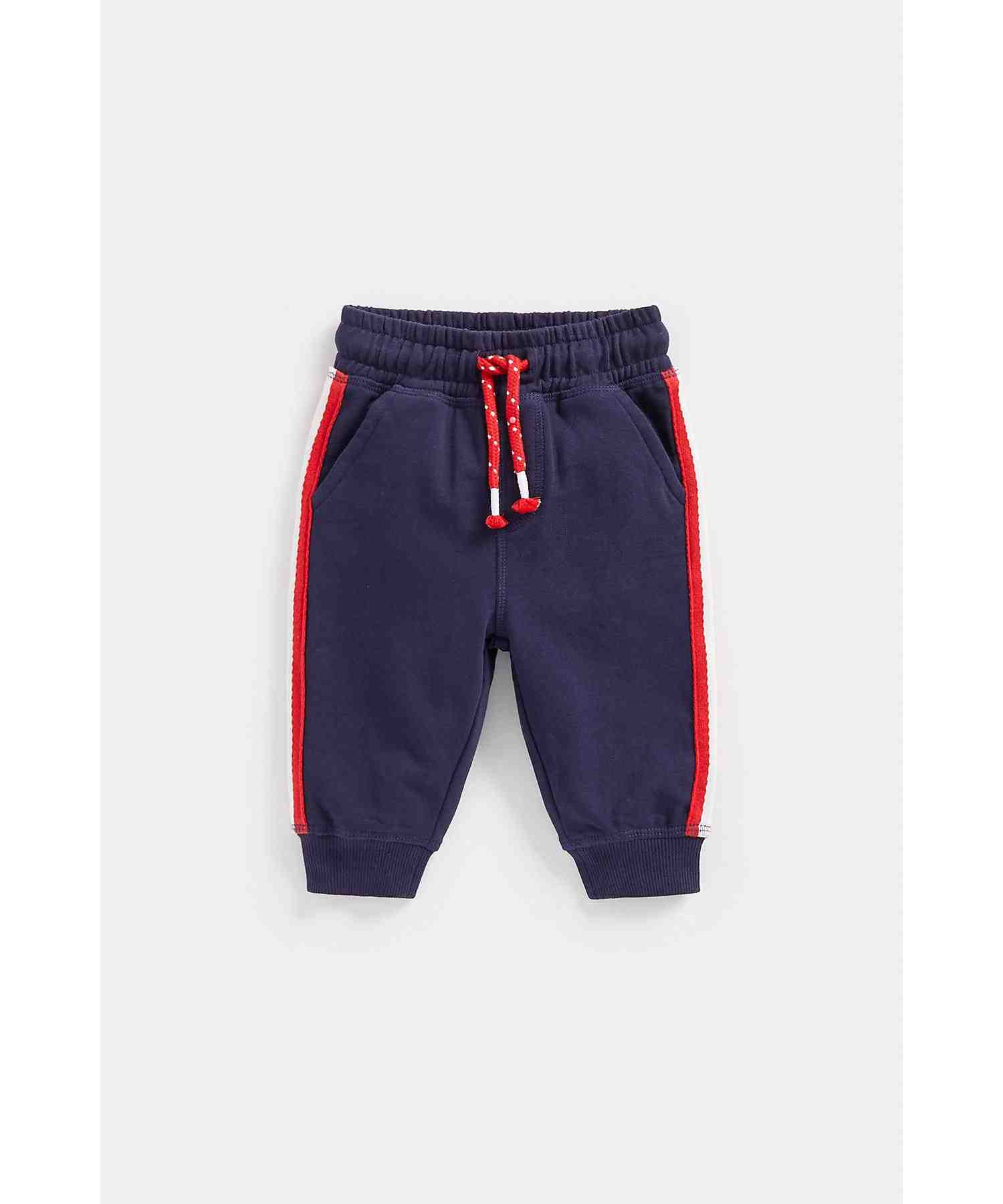 Mothercare Boys 100% Cotton Hooded Sweat Top with Contrast Sleeves and Hood Sweatshirt and Jogger Set - Multicolor