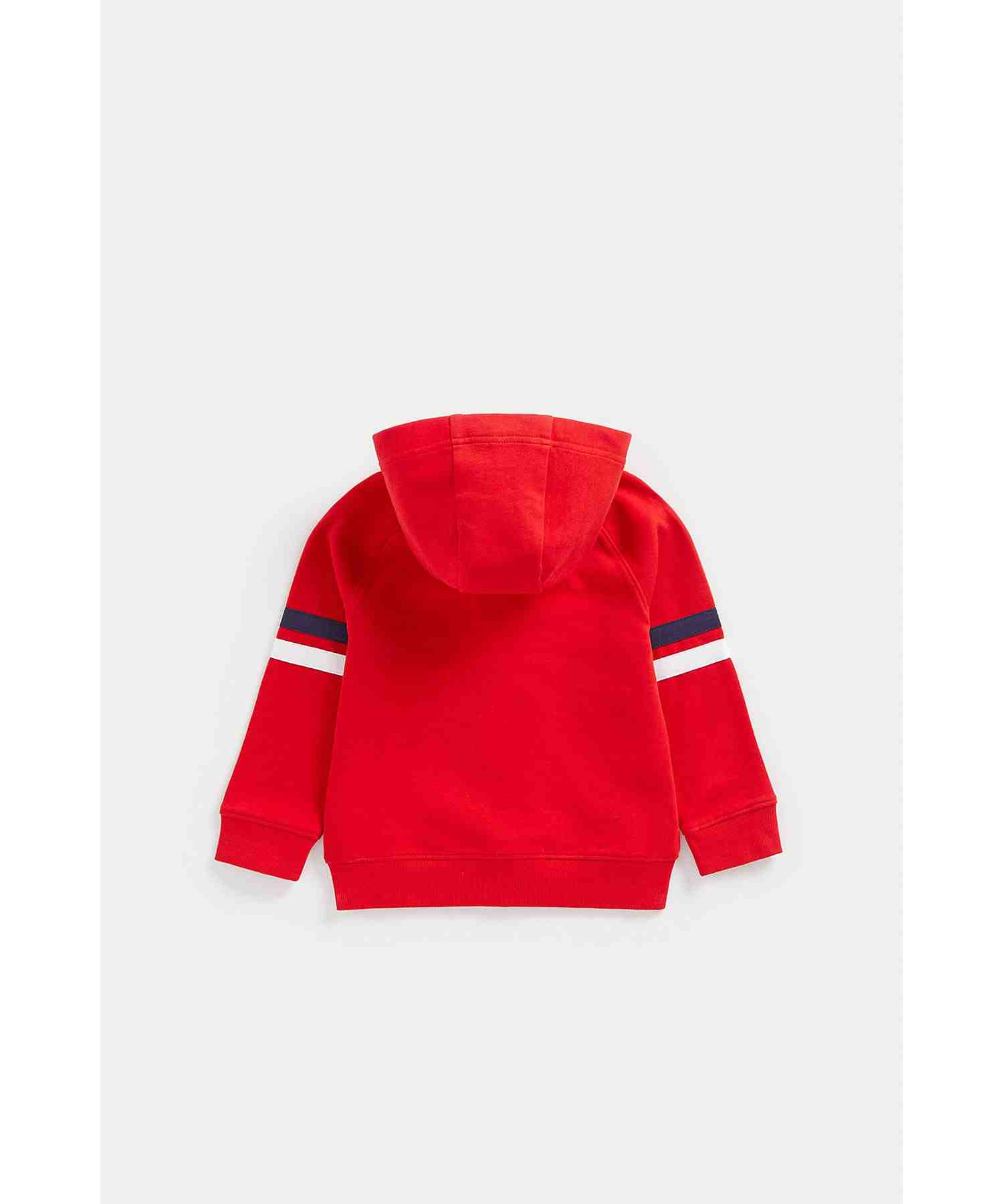 Mothercare Boys 100% Cotton Jersey Lined Hood Sweatshirt - Red