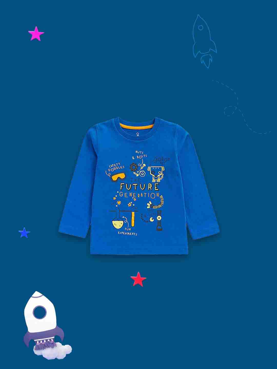 Mothercare Boys 100% Cotton Printed T-Shirt - Blue