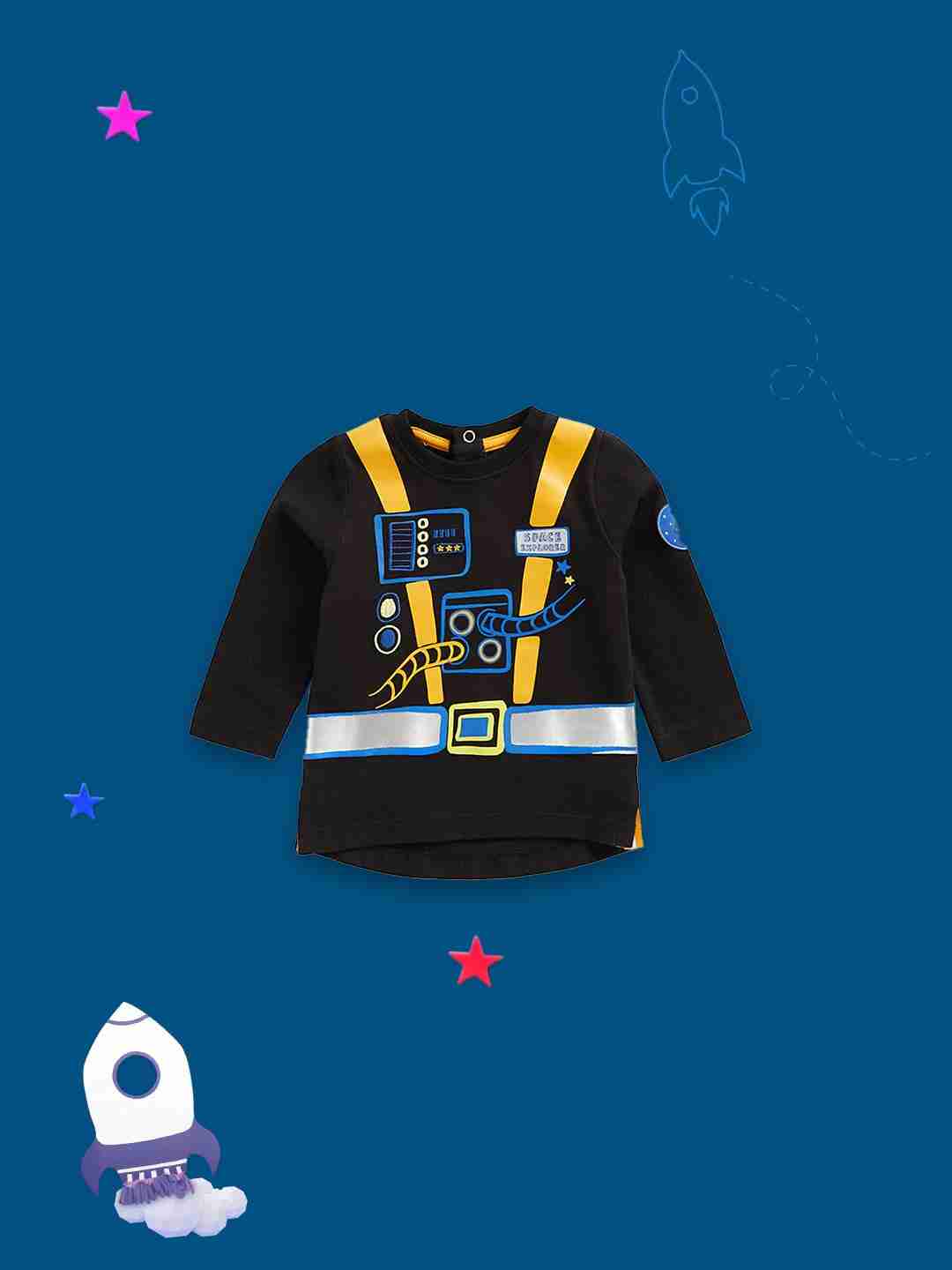 Mothercare Boys 100% Cotton Printed T-Shirt - Black