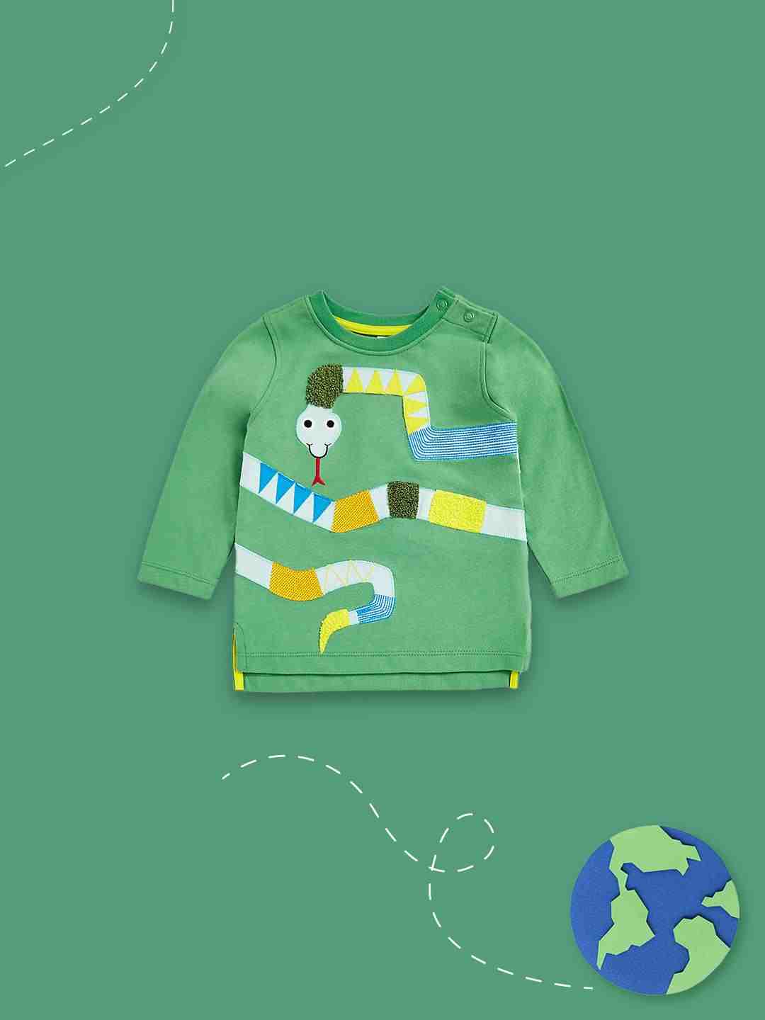 Mothercare Boys 100% Cotton Printed T-Shirt - Green