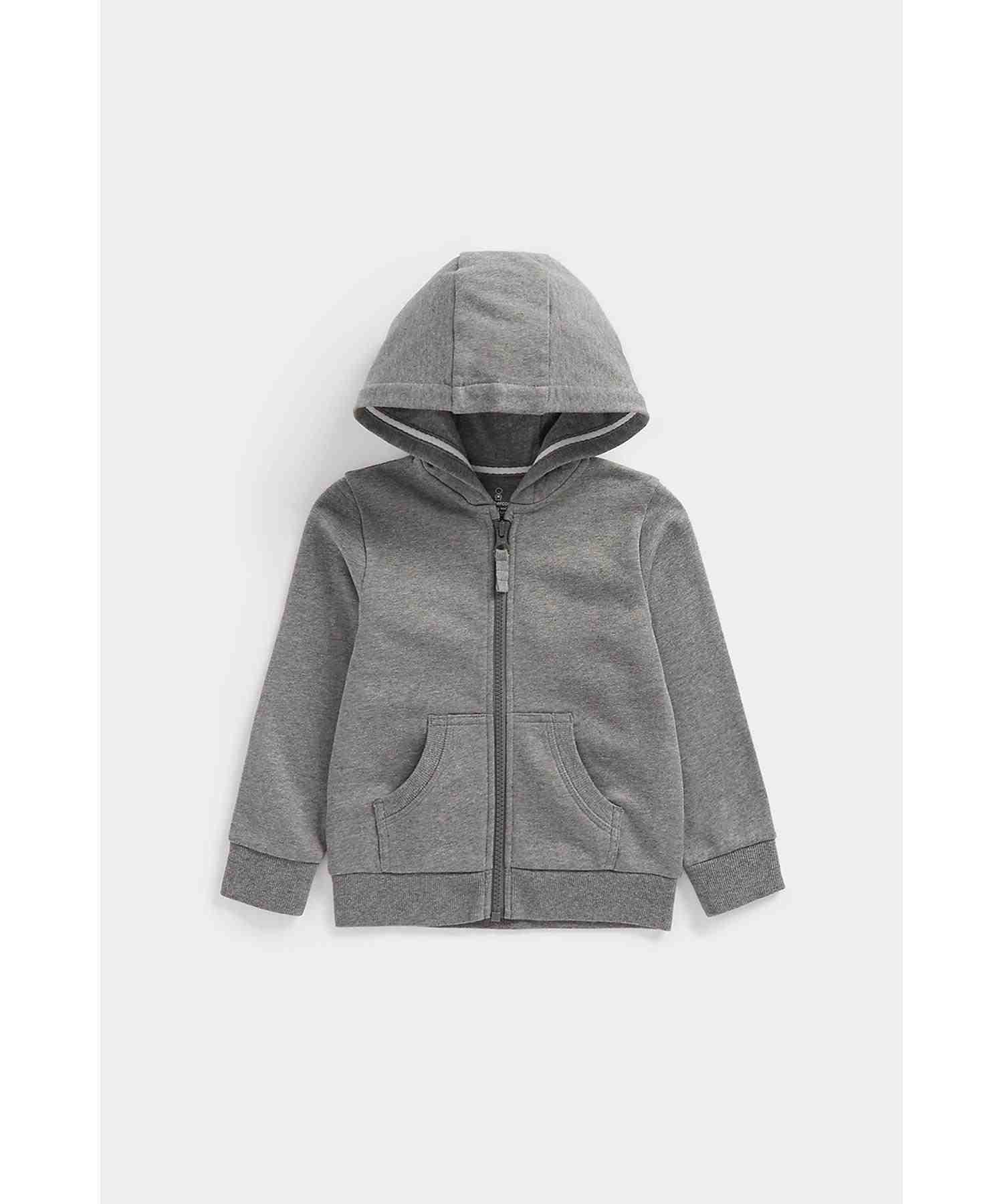 Mothercare Boys 100% Cotton Jersey - Lined Hood Sweatshirt - Black