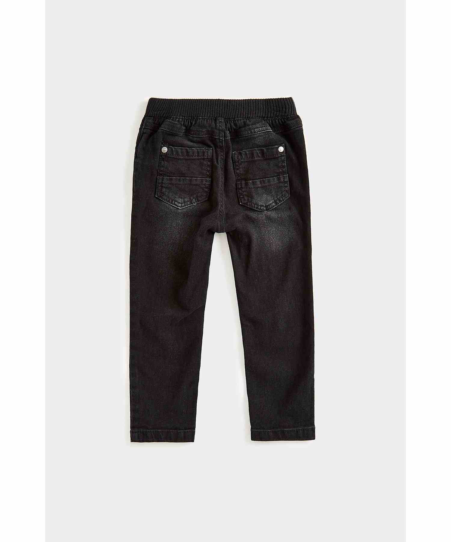 Mothercare Boys Ribbed Waistband Jeans with Cord- Black