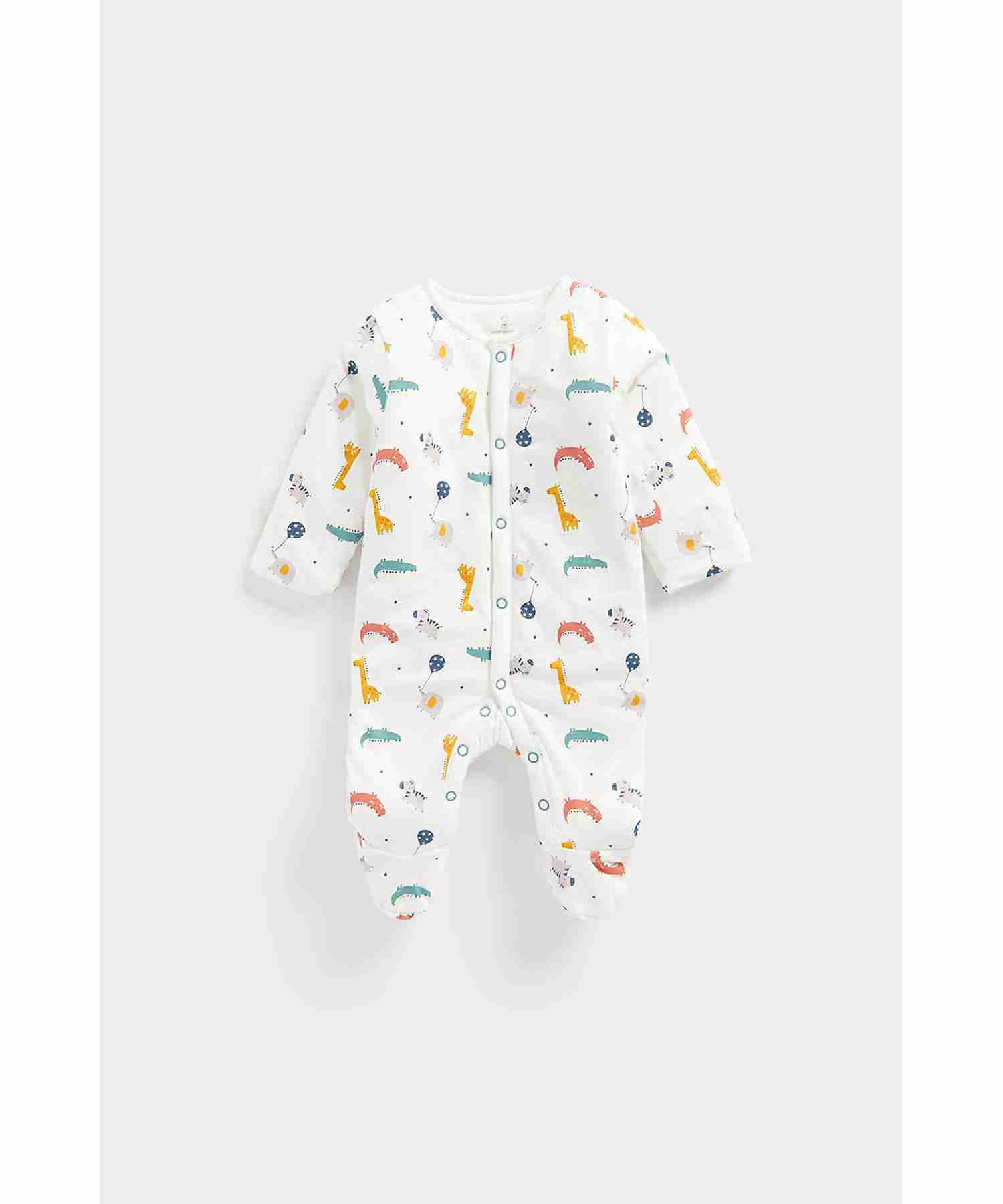 Mothercare Boys Natural Cotton Fabric and Wadded Snowsuit - Multicolor