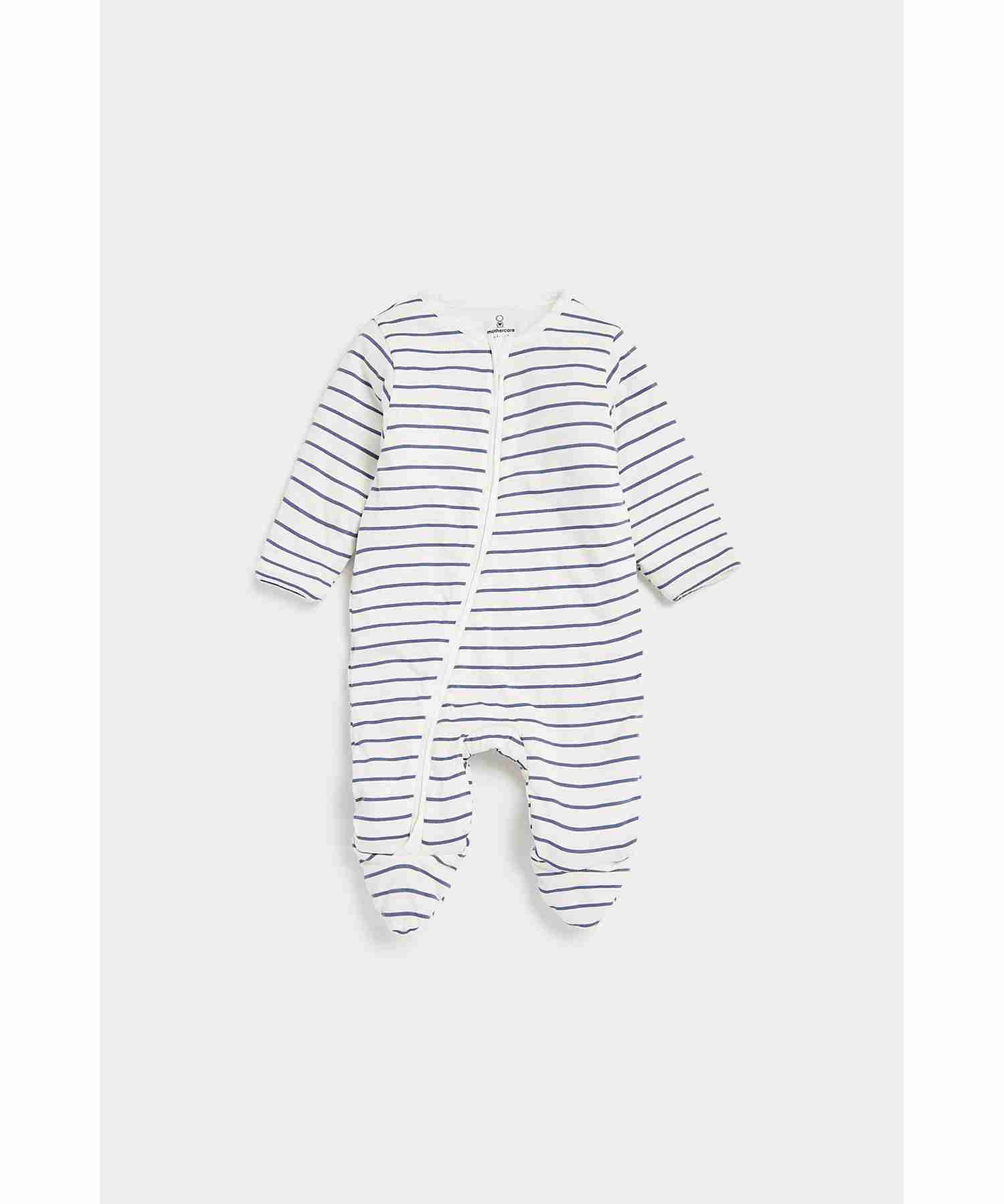 Mothercare Boys Natural Cotton Fabric and Wadded Snowsuit - Multicolor