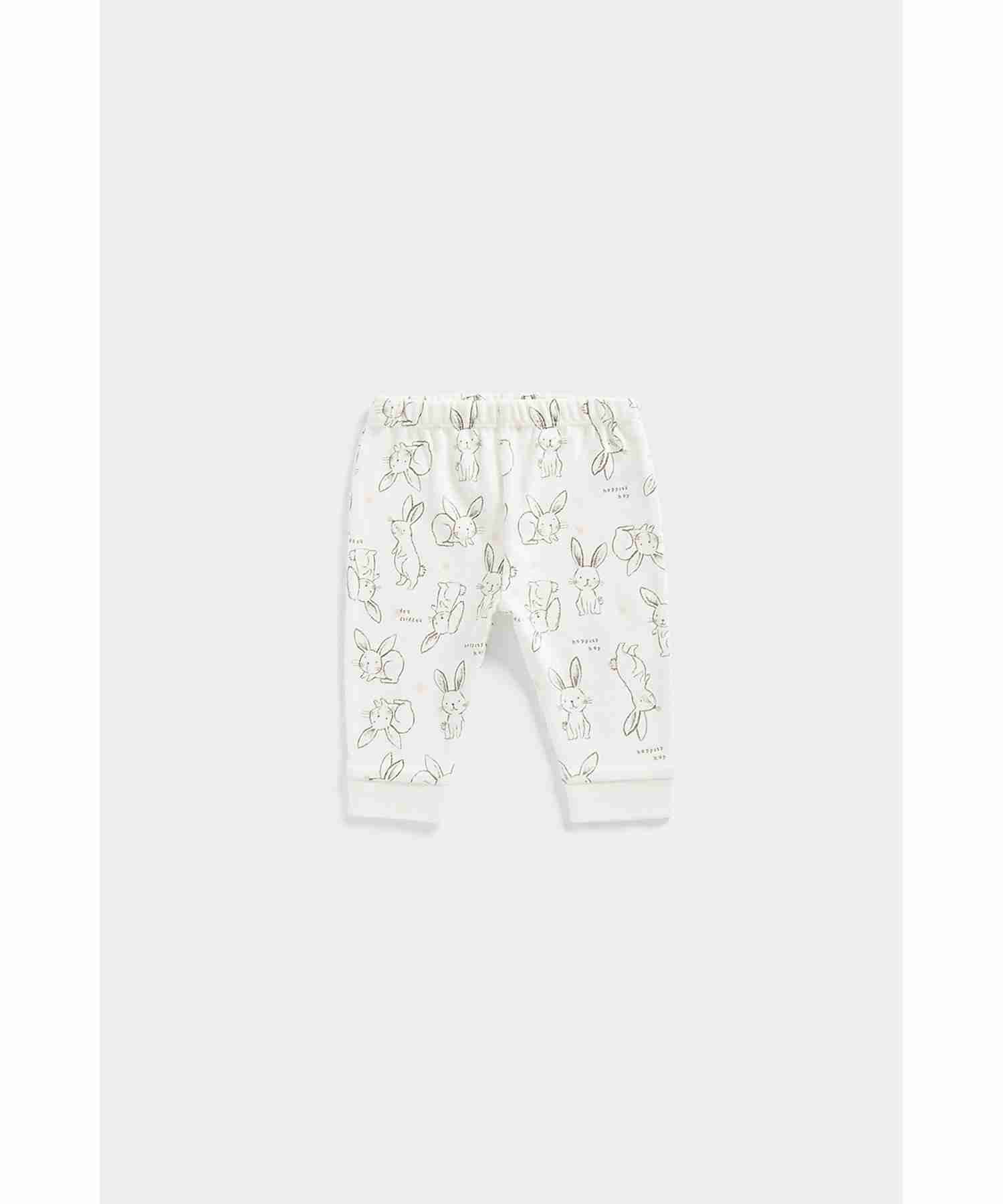 Mothercare Unisex 100% Cotton Tops and Bottoms Designed T-Shirt Jogger Set - Multicolor