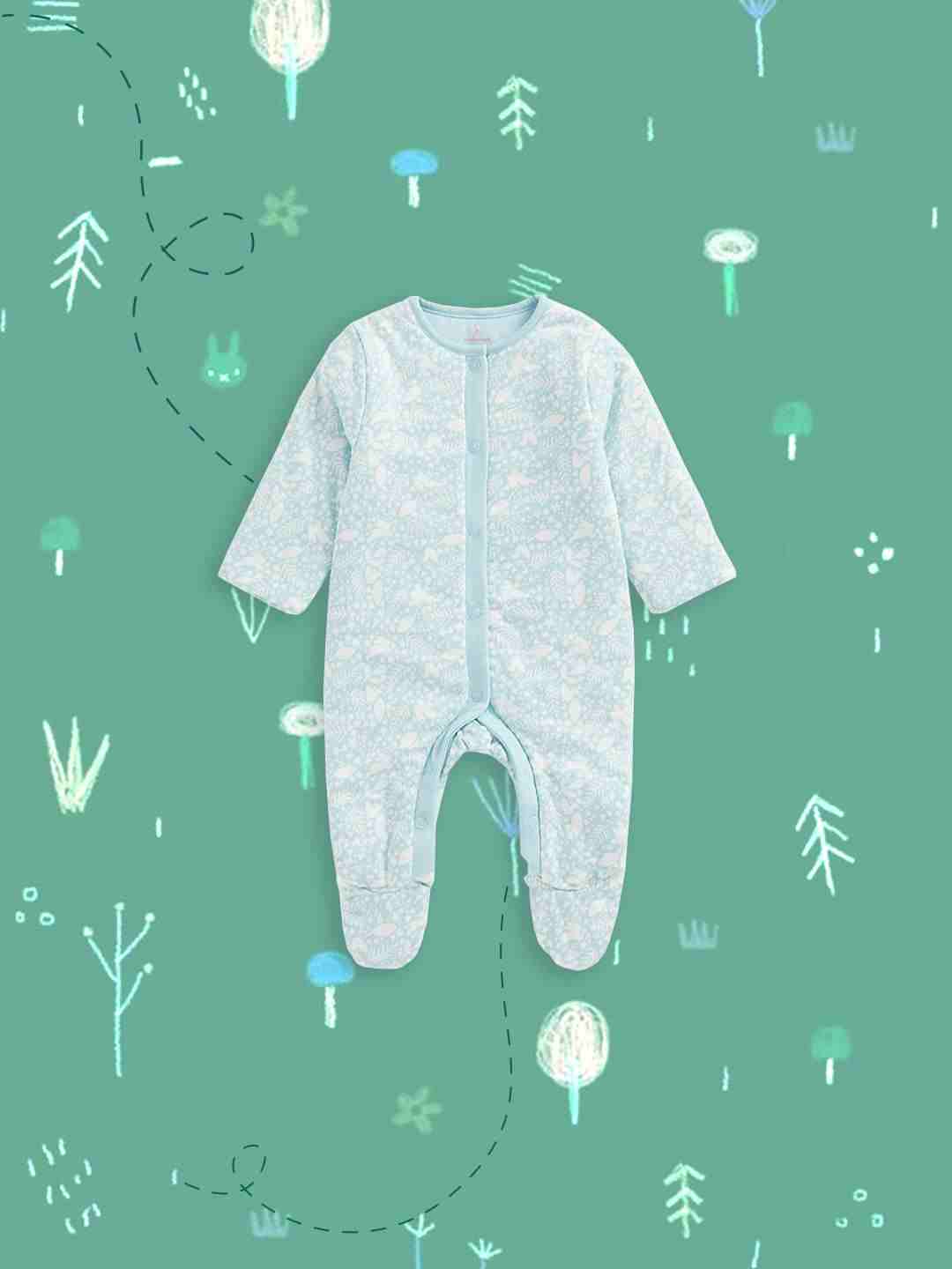 Mothercare Boys Natural Cotton Fabric and Wadded Sleepsuit - Blue