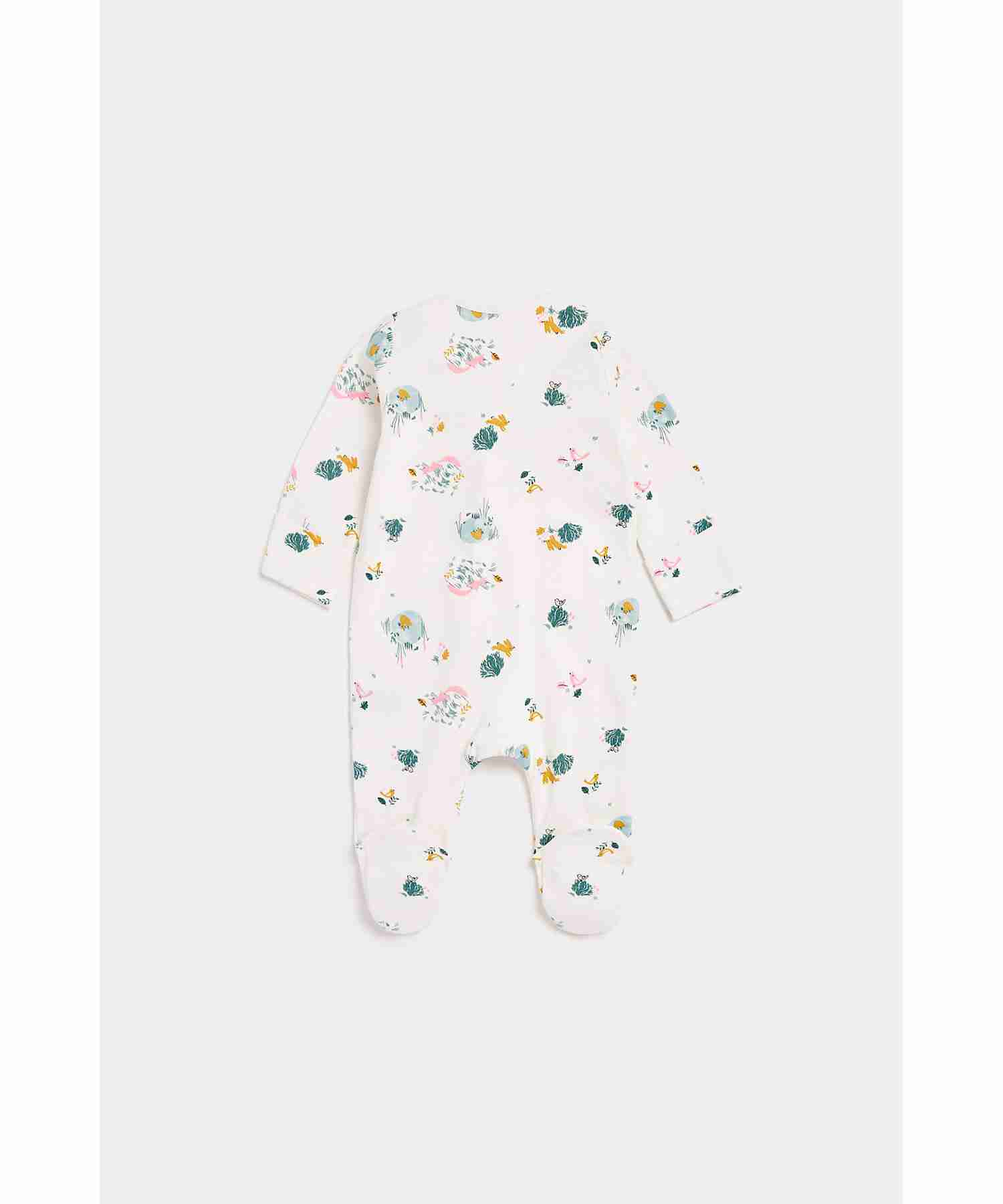 Mothercare Unisex 100% Cotton Two - Way Zip Fastening Sleepsuit - Multicolor