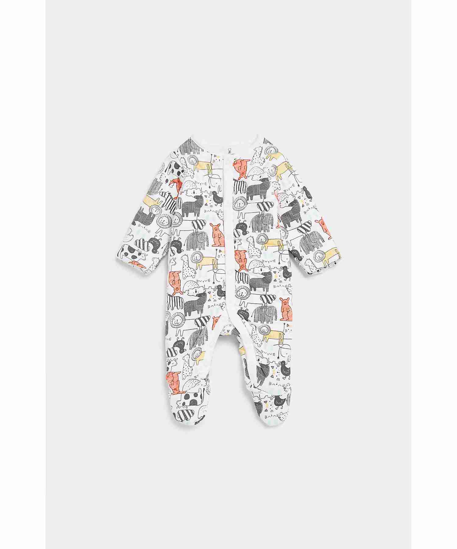 Mothercare Unisex Natural Cotton Fabric and Wadded Snowsuit - Multicolor
