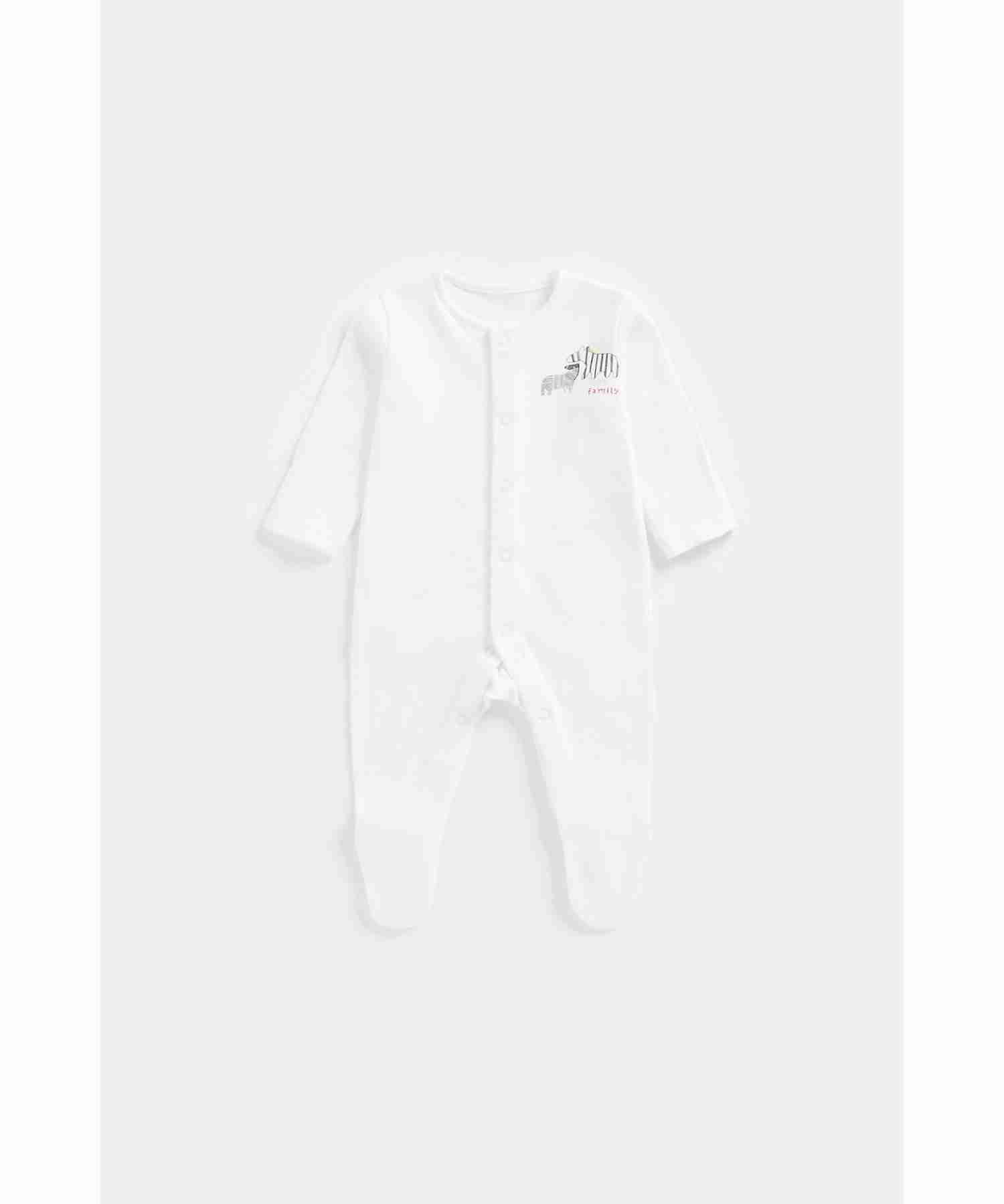 Mothercare Unisex 100% Cotton Printed Sleepsuit - Pack of 3 - Multicolor