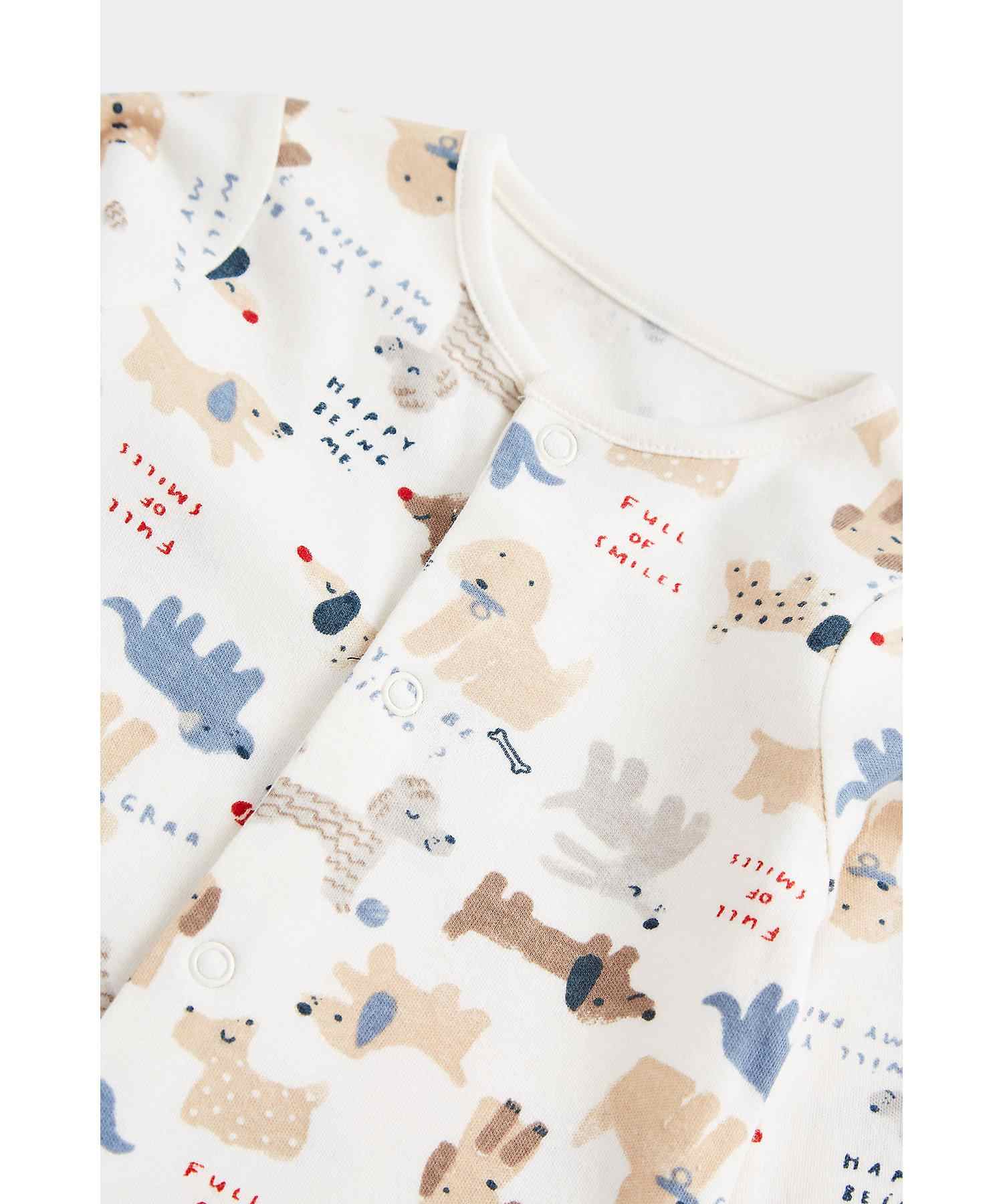Mothercare Unisex Printed Sleepsuit - Pack of 3 - Multicolor