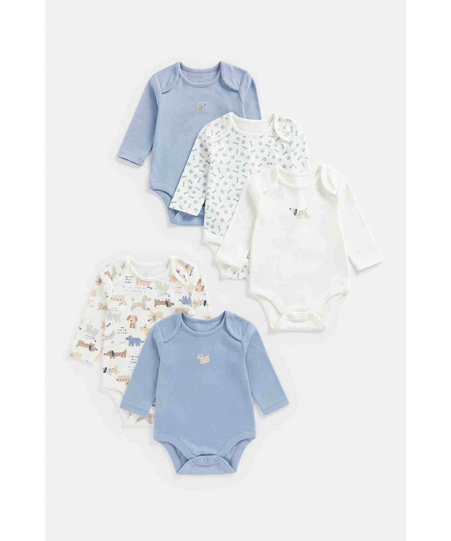 Mothercare Unisex Printed Bodysuit - Pack of 5 - Multicolor