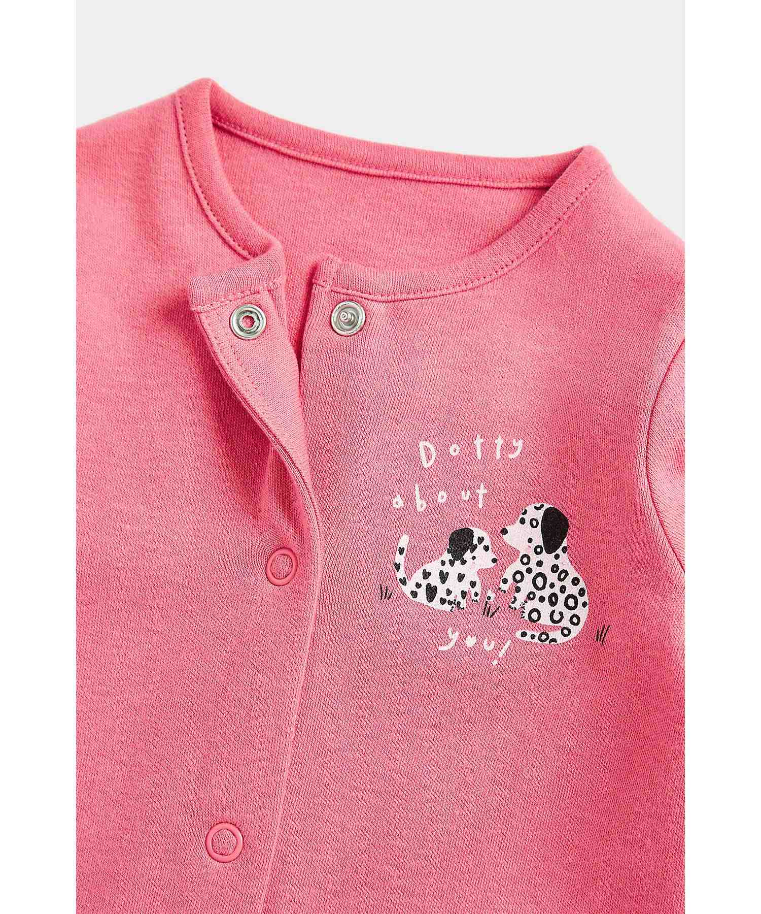 Mothercare Girls 100% Cotton Printed Sleepsuit - Pack of 3 - Multicolor
