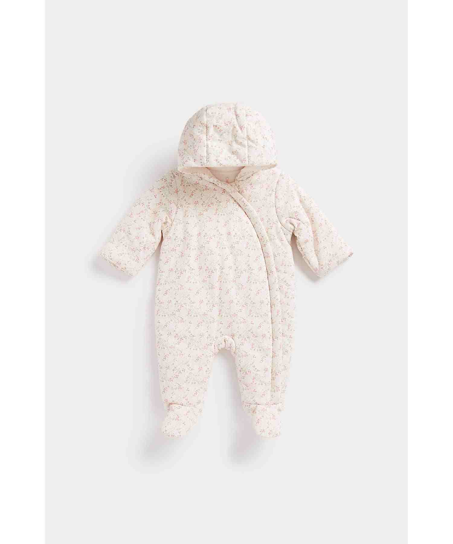 Mothercare Girls 100% Cotton Wadded and Jersey - Lined Snowsuit - Multicolor