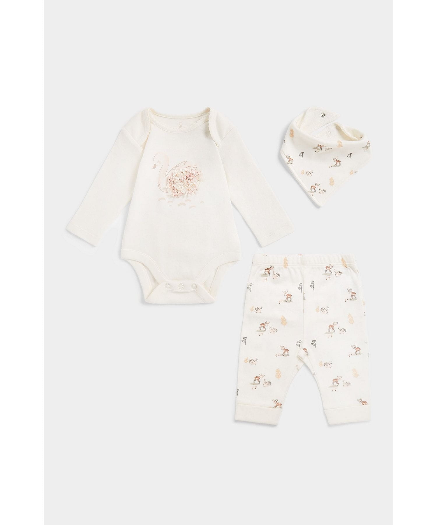 Mothercare | Girls Full Sleeves 3 Piece Set -Multicolor 0
