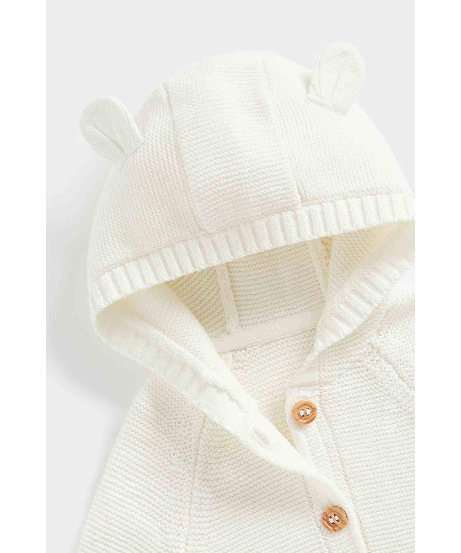 Mothercare Unisex Mock - Wood Button Fastening Cardigan- Cream