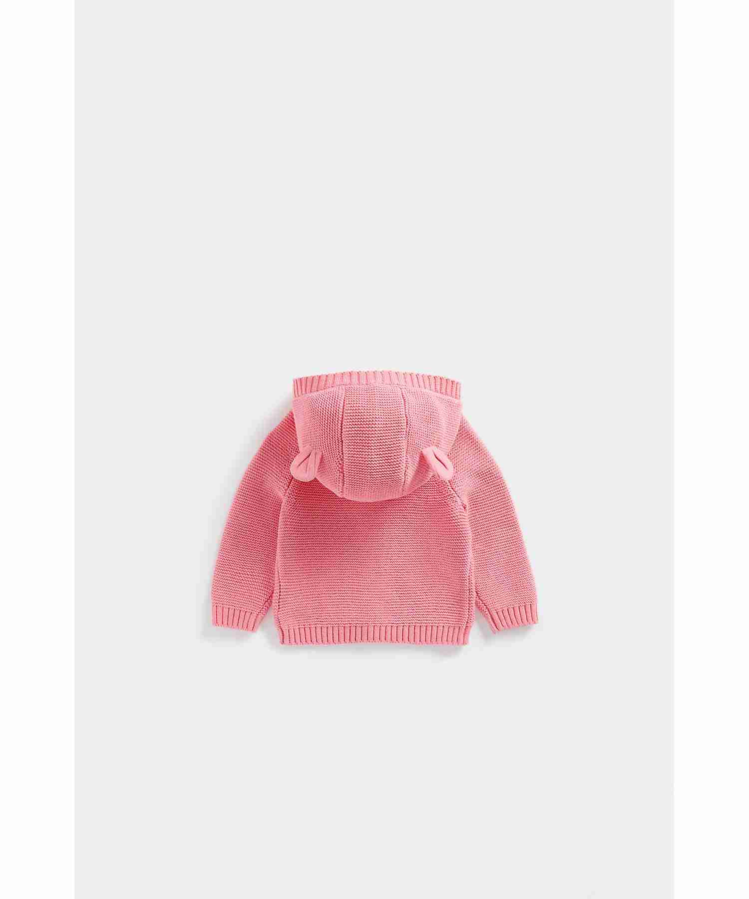 Mothercare Girls Mock - Wood Button Fastening Cardigan- Pink