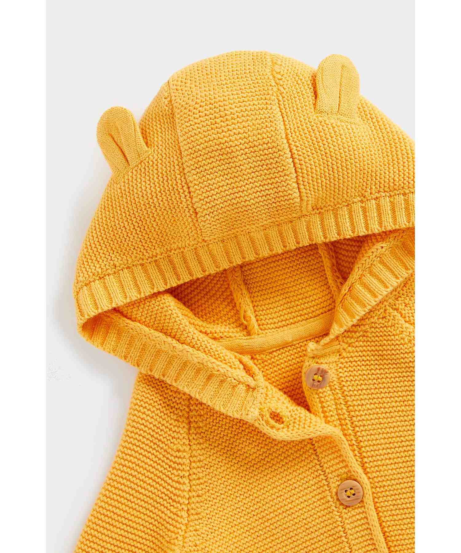 Mothercare Unisex Mock - Wood Button Fastening Cardigan- Brown