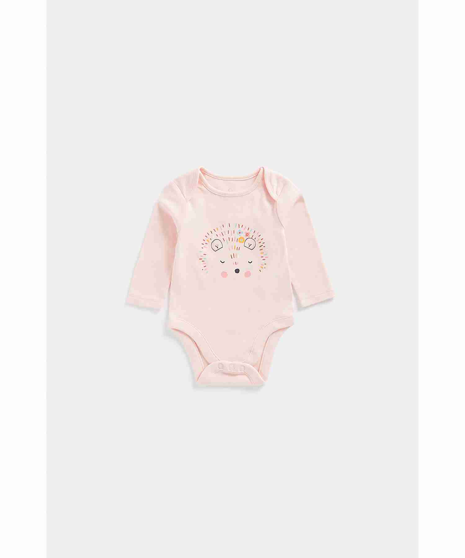 Mothercare Girls 100% Cotton Printed Bodysuit - Pink