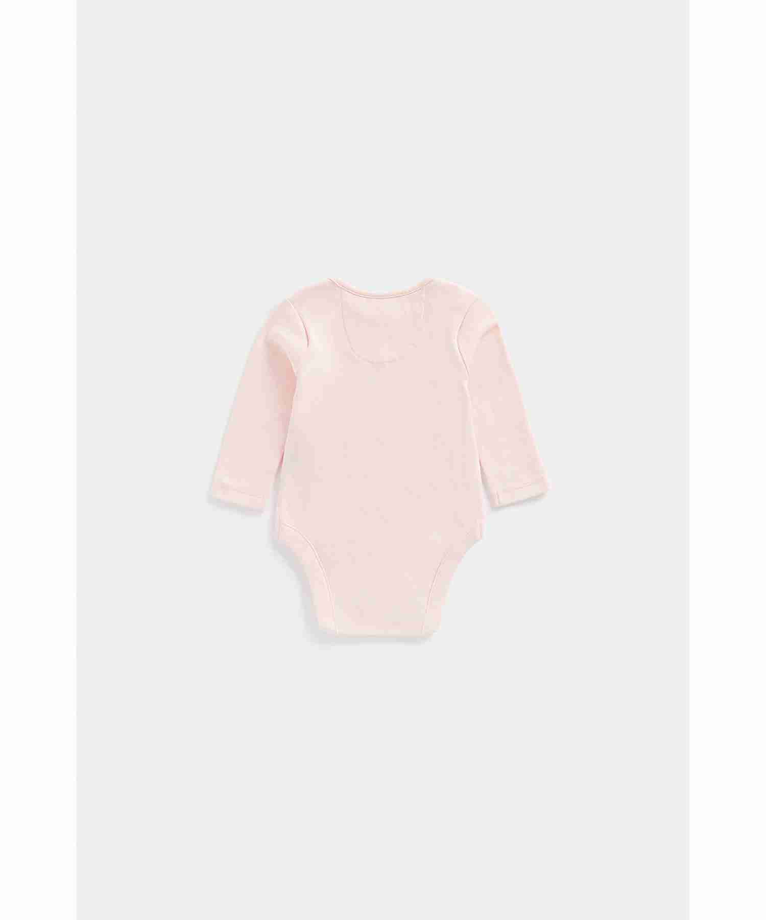 Mothercare Girls 100% Cotton Printed Bodysuit - Pink