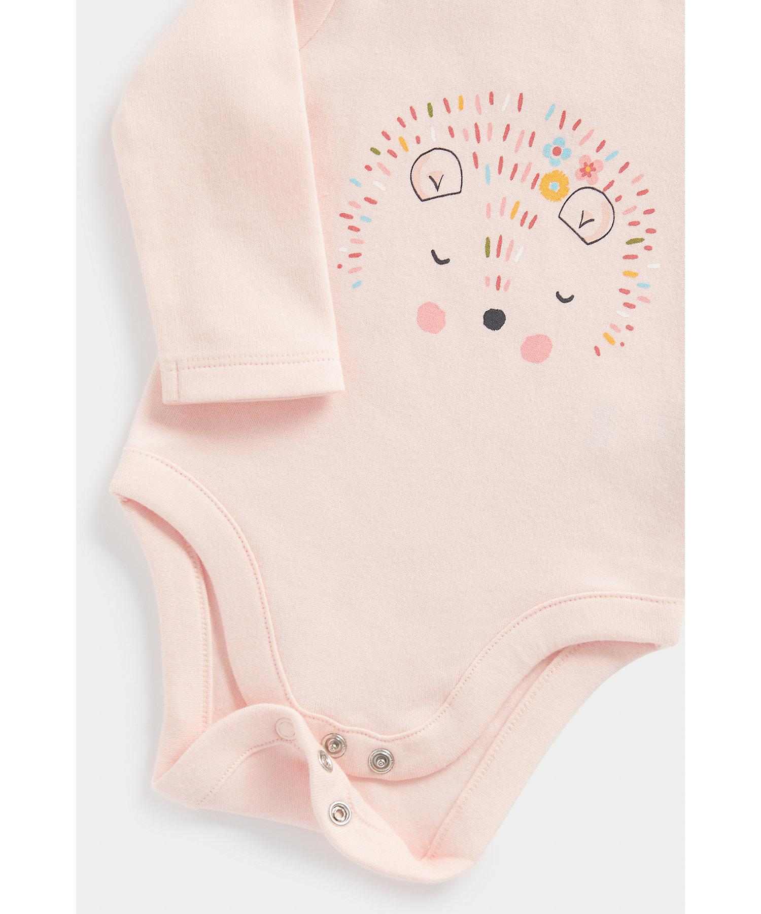 Mothercare Girls 100% Cotton Printed Bodysuit - Pink
