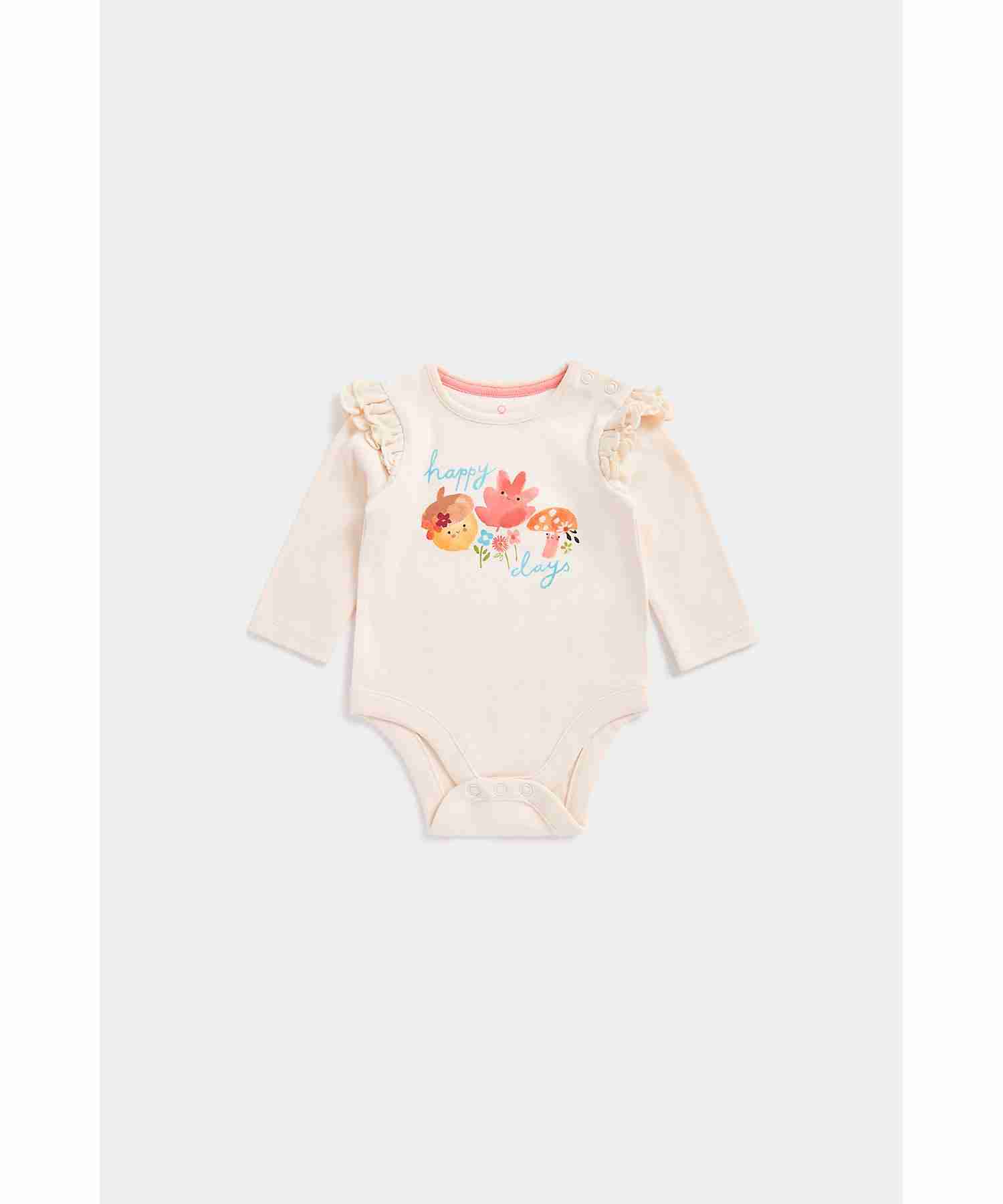 Mothercare Girls 100% Cotton Animal Bodysuit - Pack of 3 - Multicolor