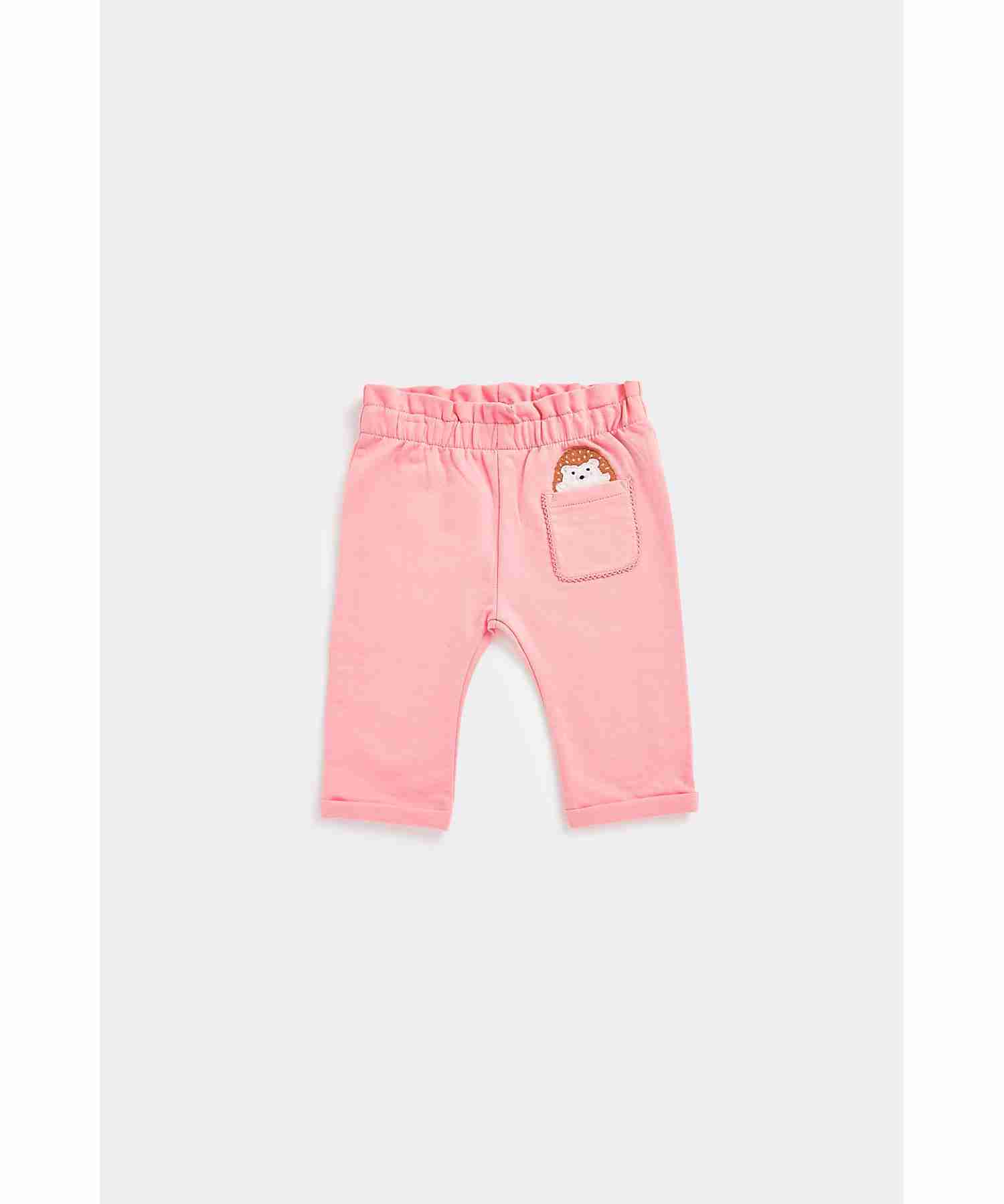 Mothercare Girls 100% Cotton Wide Elasticated Paperbag Waistband Joggers - Pack of 2 - Multicolor