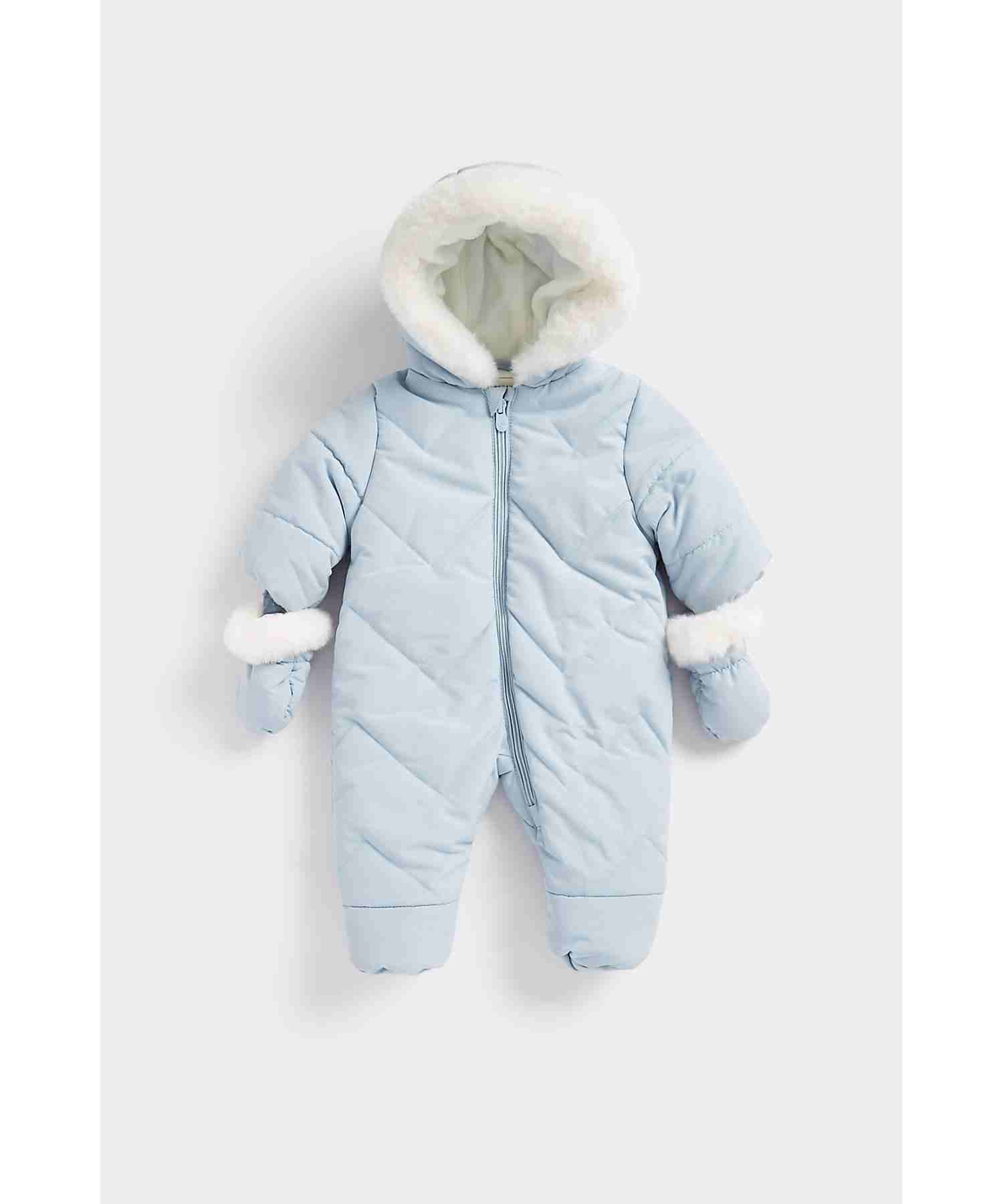 Mothercare Boys Soft Teddy - Fleece Lining Snowsuit - Blue