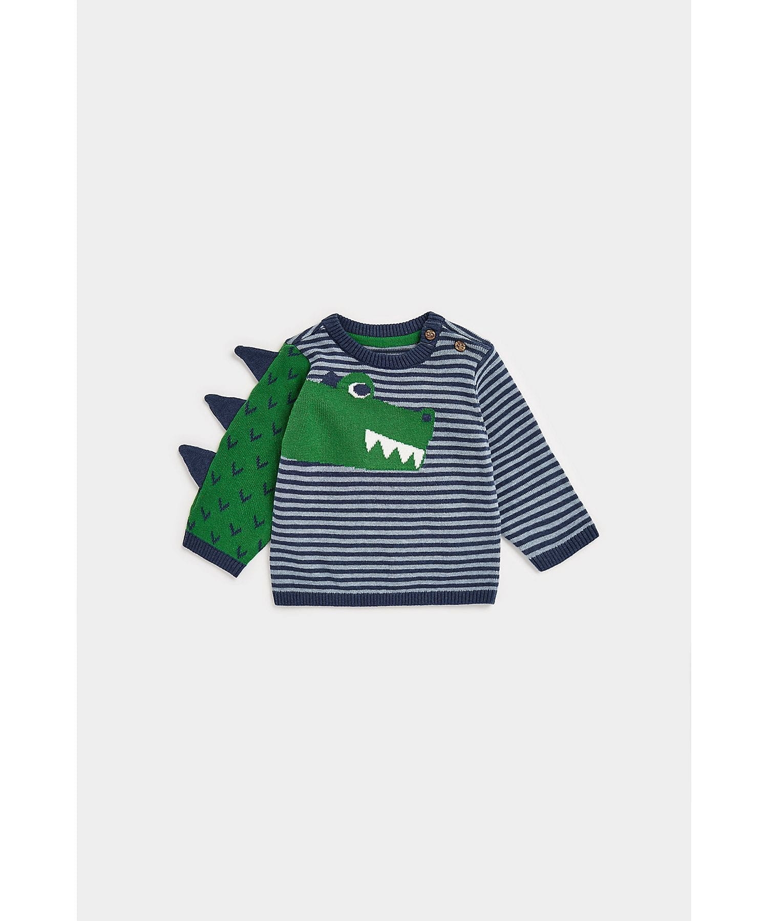 Mothercare | Boys Full Sleeves Sweaters 3D Dino Design-Navy 0