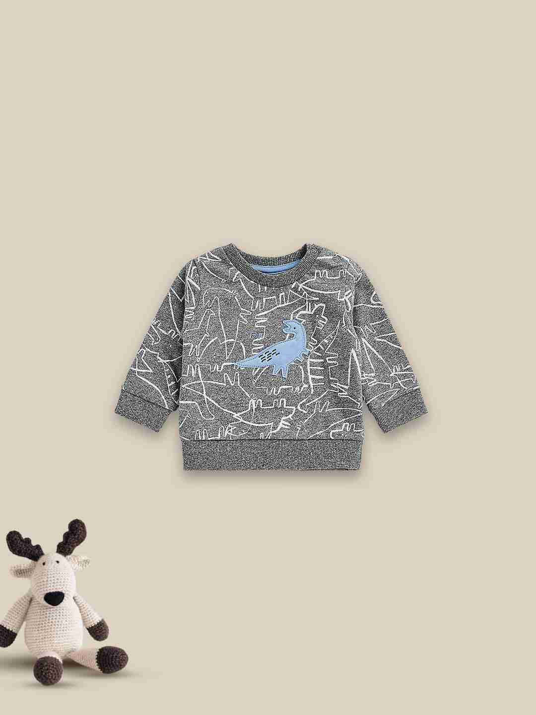 Mothercare Boys Ribbed Neck Sweater - Grey