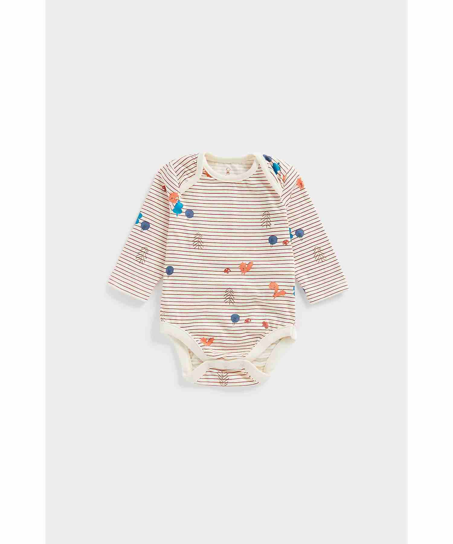 Mothercare Unisex 100% Cotton Striped Dungaree Set - Red