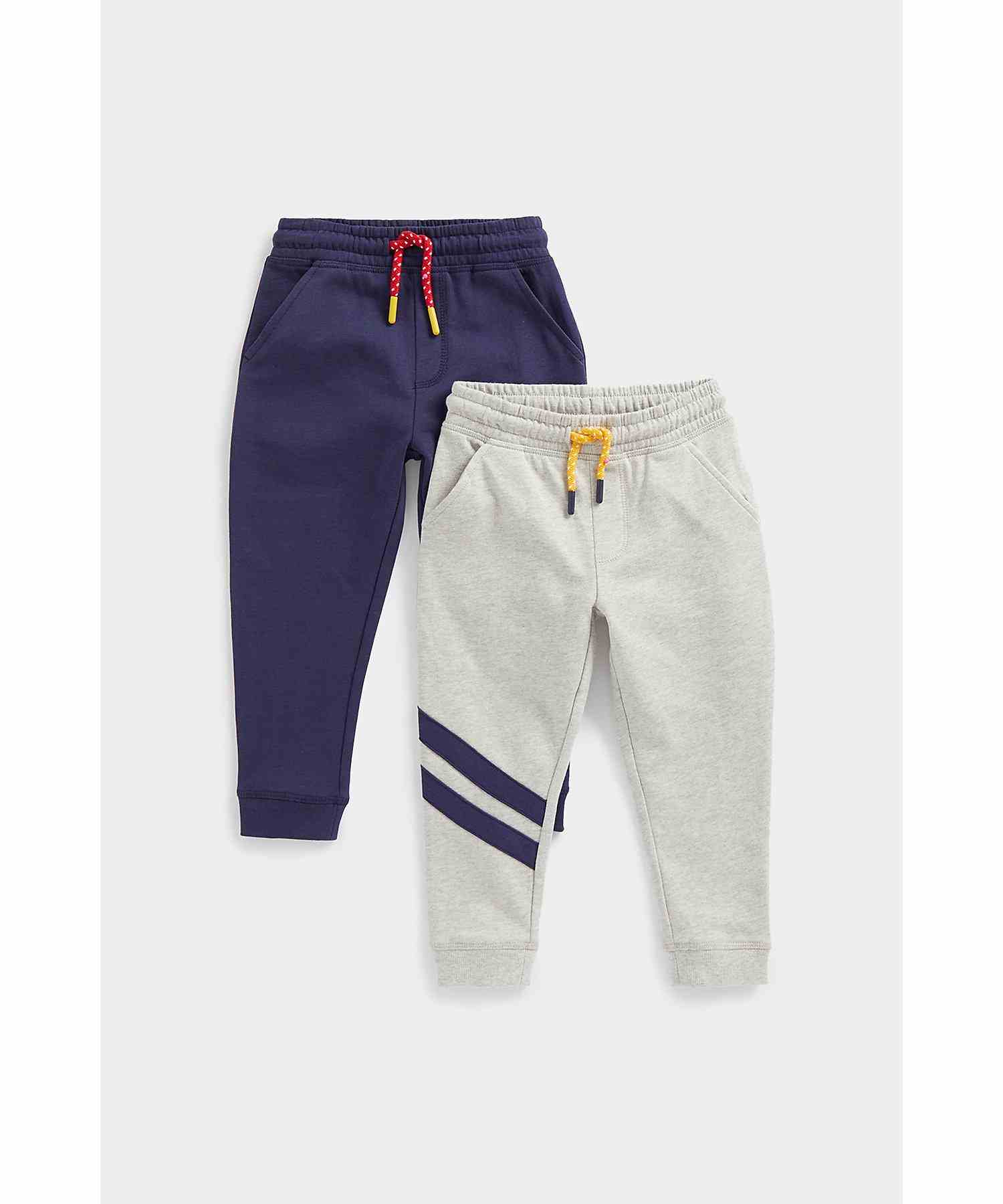 Mothercare Boys Loop - Back Cotton Joggers - Pack of 2 - Multicolor