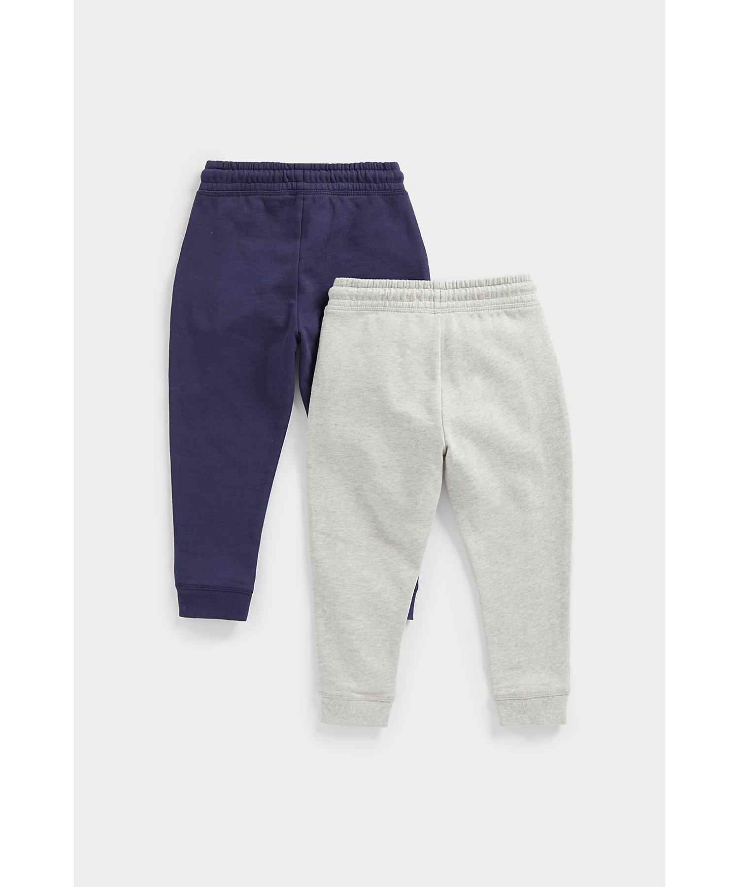Mothercare Boys Loop - Back Cotton Joggers - Pack of 2 - Multicolor