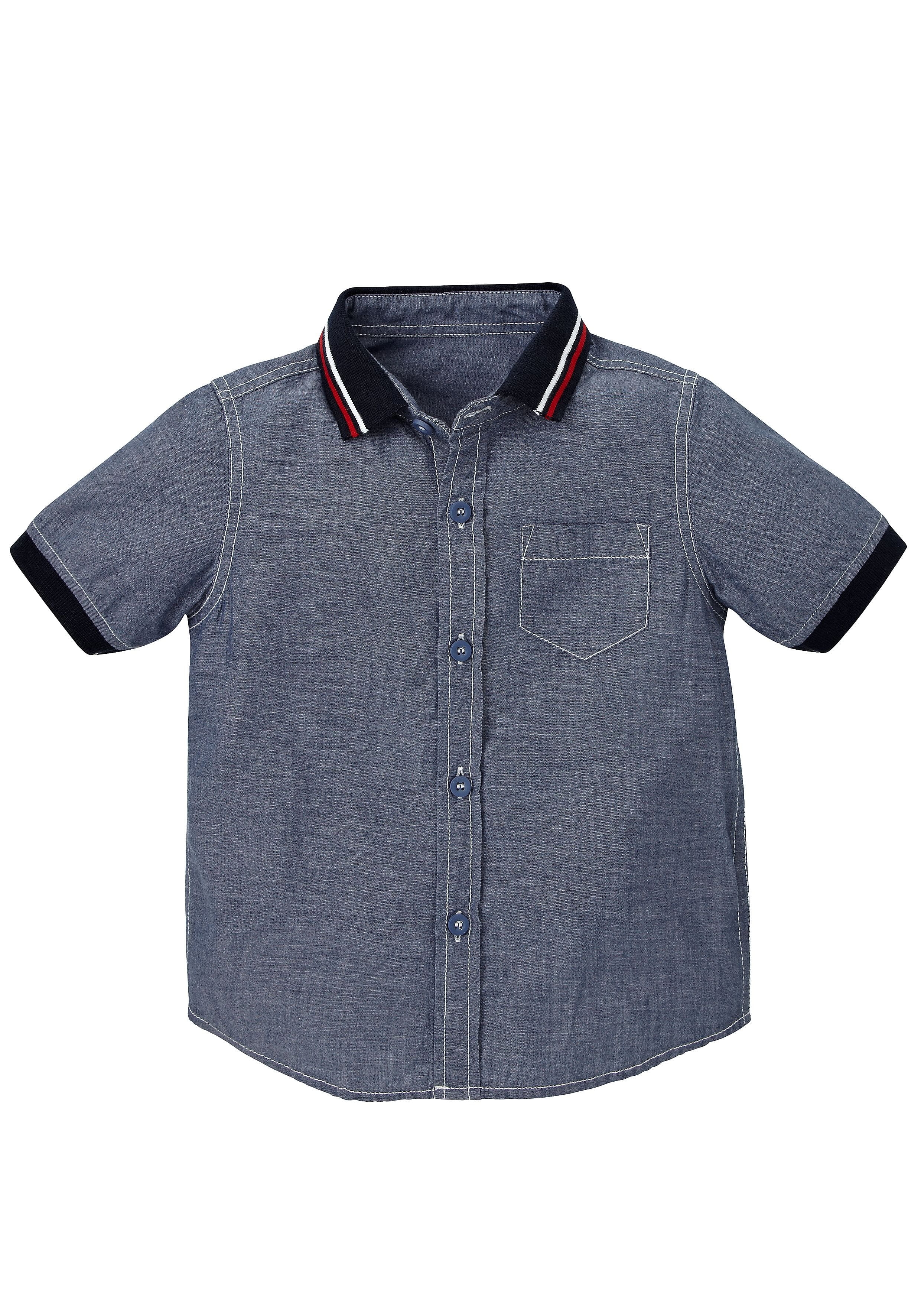 Mothercare | Boys Half Sleeves Chambray Shirt Ribbed Collar - Navy 0