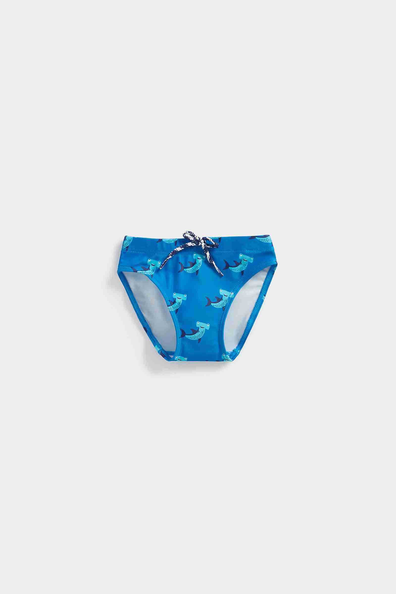 Mothercare Boys Flat, Elasticated Waistband Swim Shorts - Blue