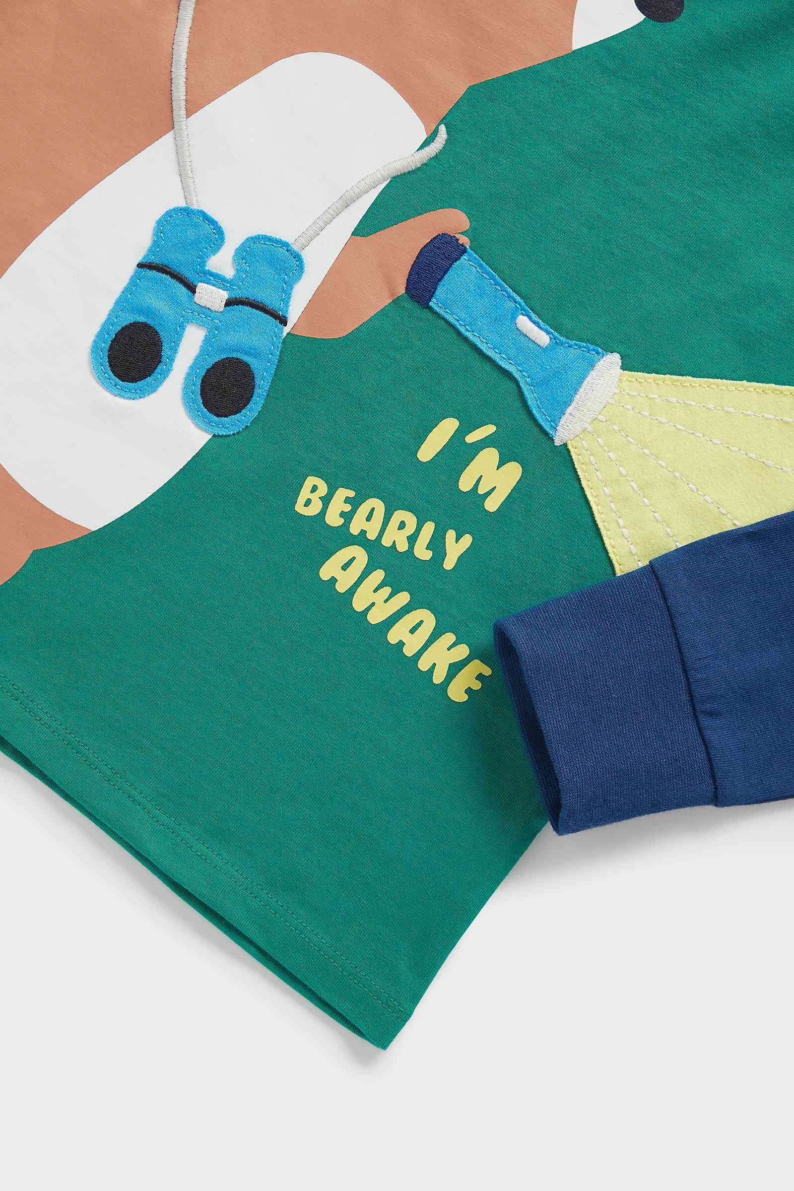 Mothercare Boys Natural, Breathable Cotton Jersey Pyjama Set - Pack of 2 - Green