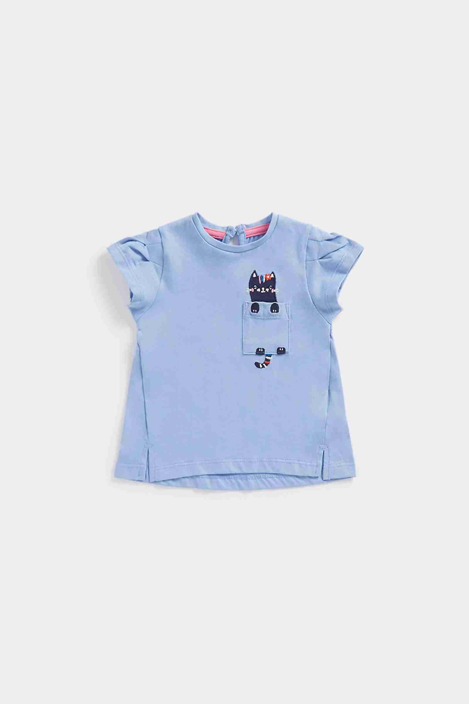 Mothercare Girls Cotton Jersey T-Shirt - Blue