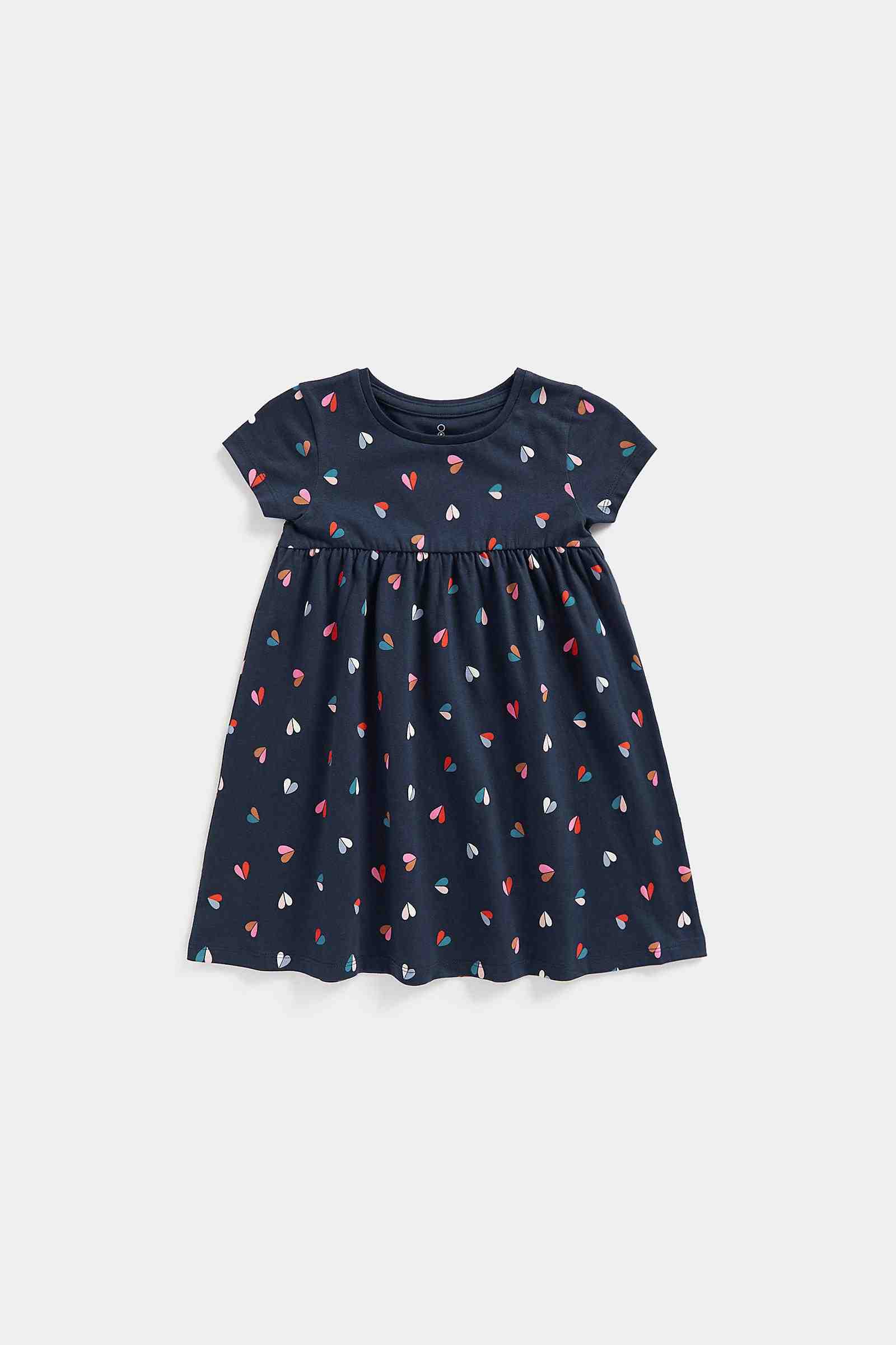 Mothercare Girls 100% Cotton Responsibly Sourced Cotton Dress - Navy