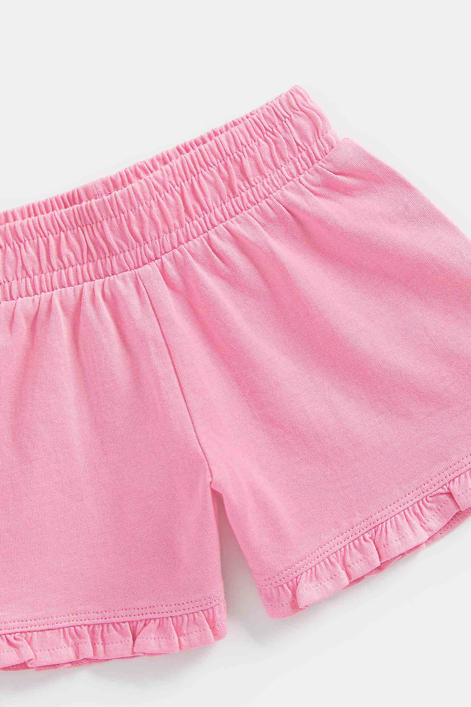 Mothercare Girls 100% Cotton Solid Shorts - Pink