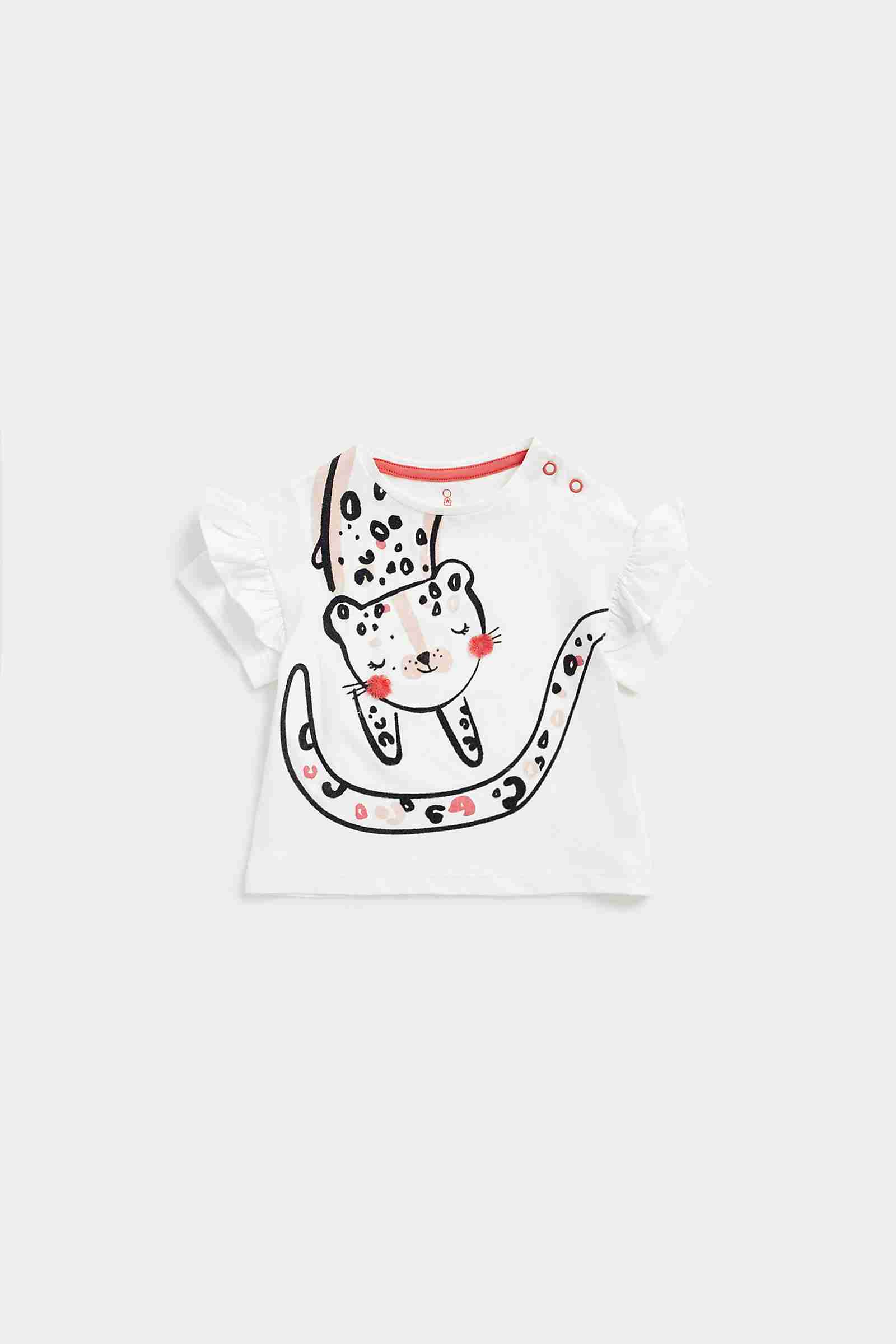 Mothercare Girls Printed T-Shirt - White