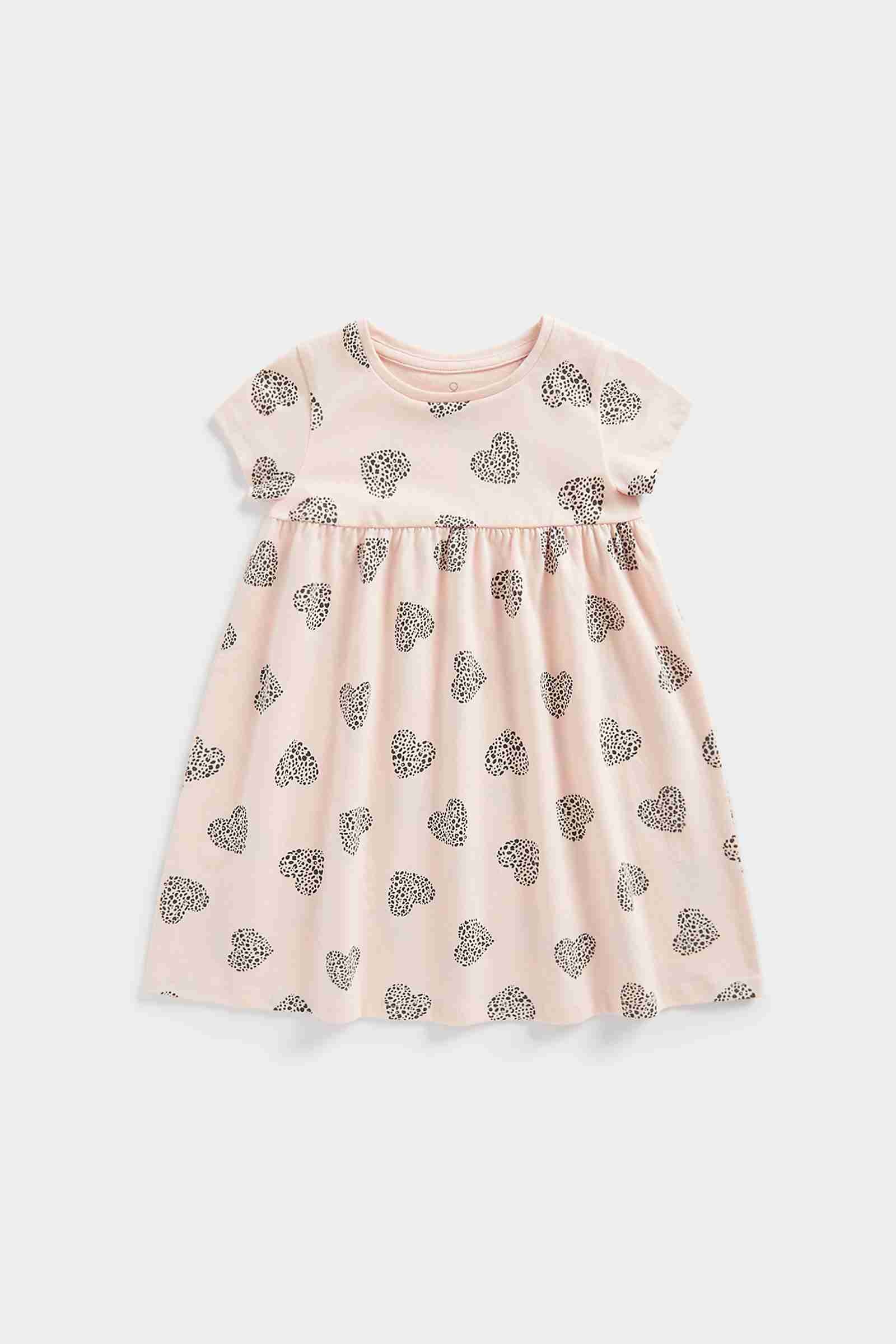 Mothercare Girls 100% Cotton Responsibly Sourced Cotton Dress - Pink
