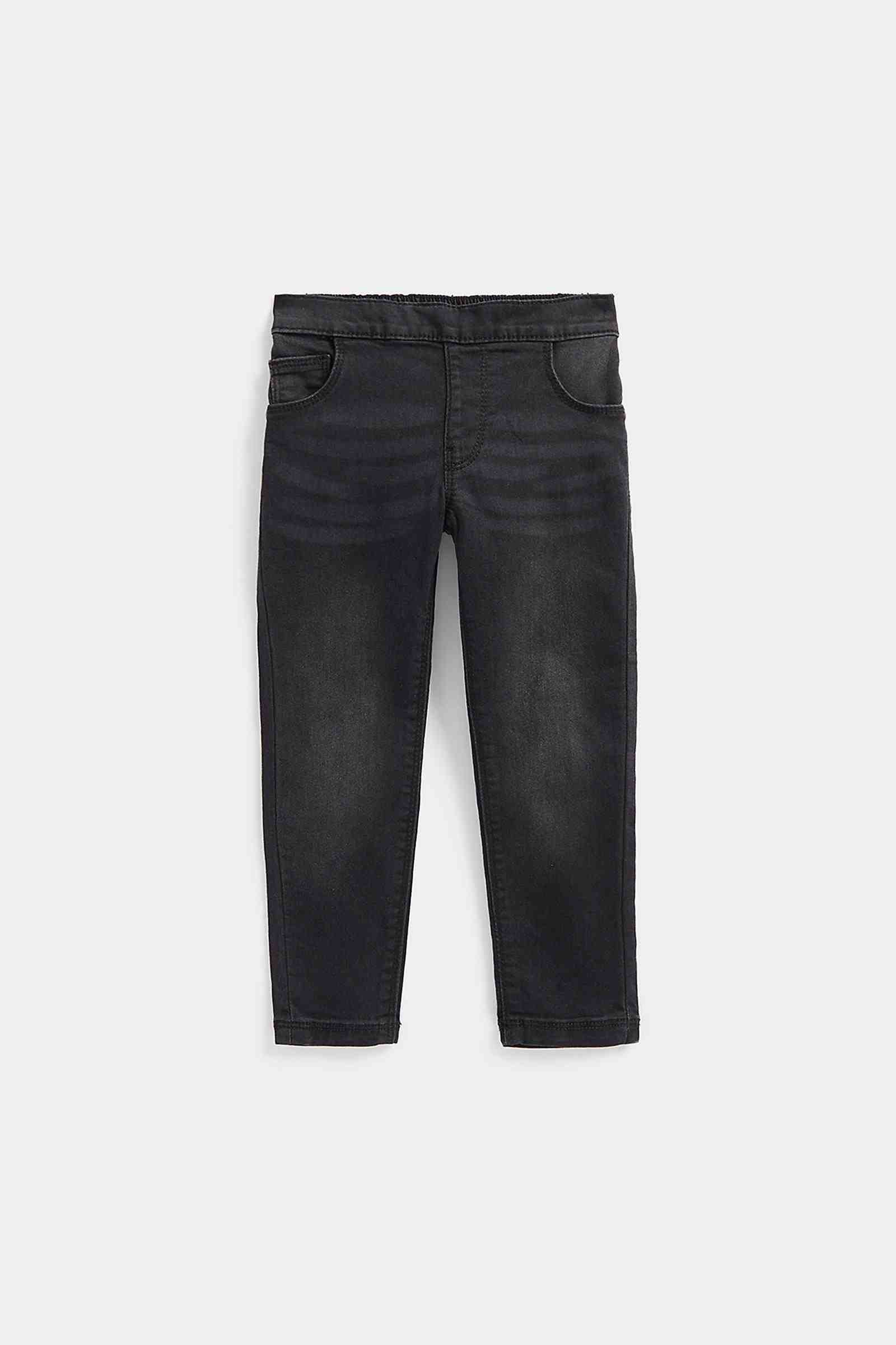 Mothercare Girls Flat Front/Elasticated Back Waistband Jeggings - Black