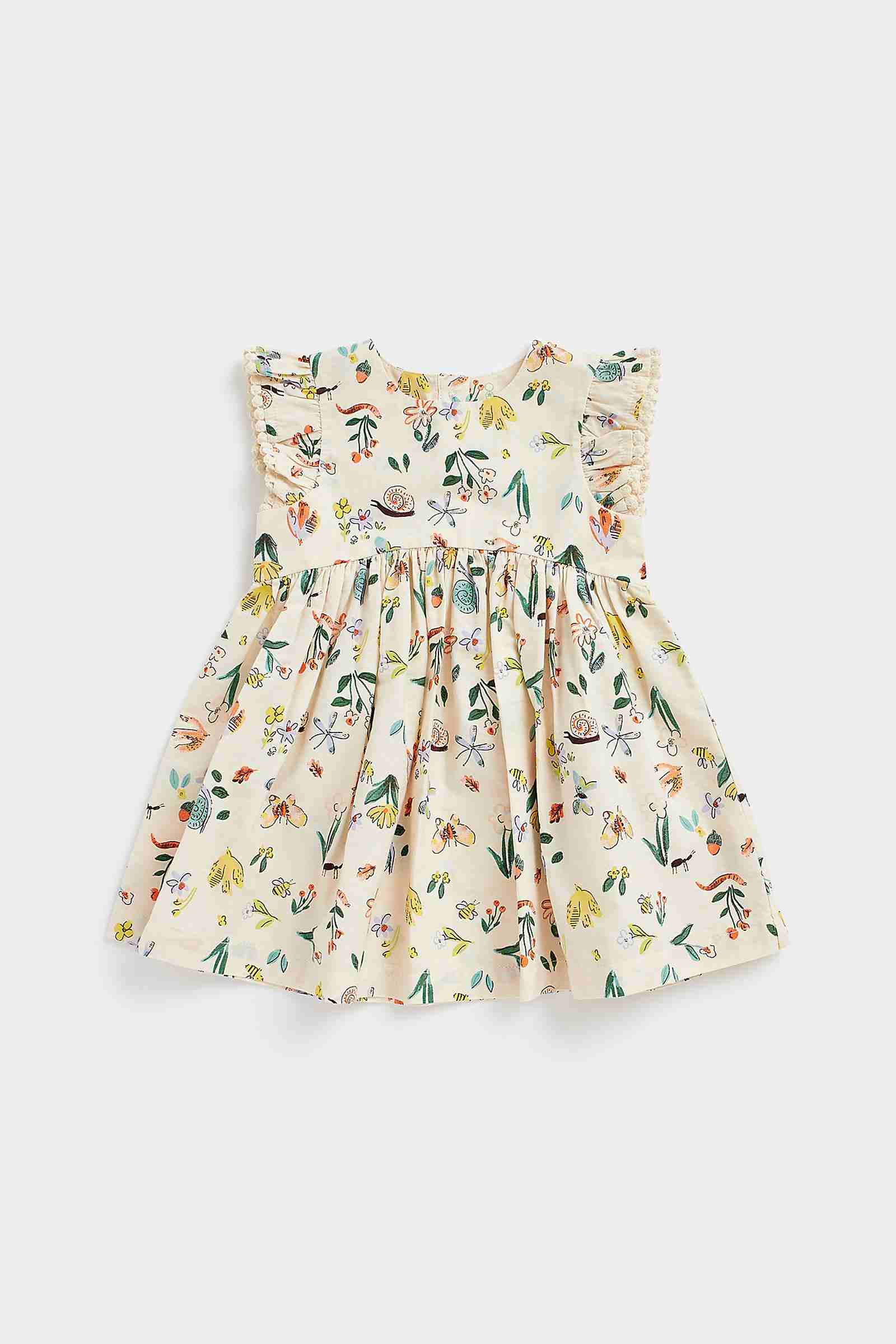 Mothercare Girls Cotton Lined Dress - White