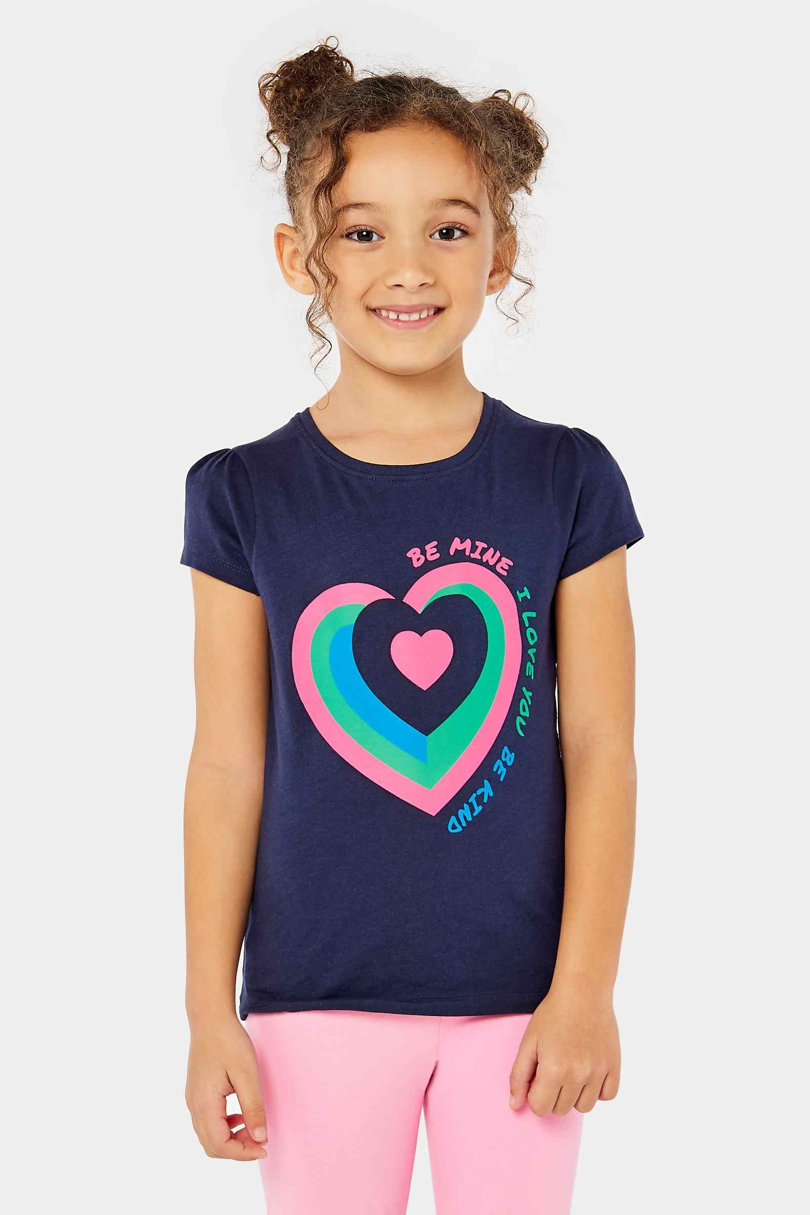 Mothercare Girls 100% Cotton Cotton Jersey with Softener Wash T-Shirt - Blue